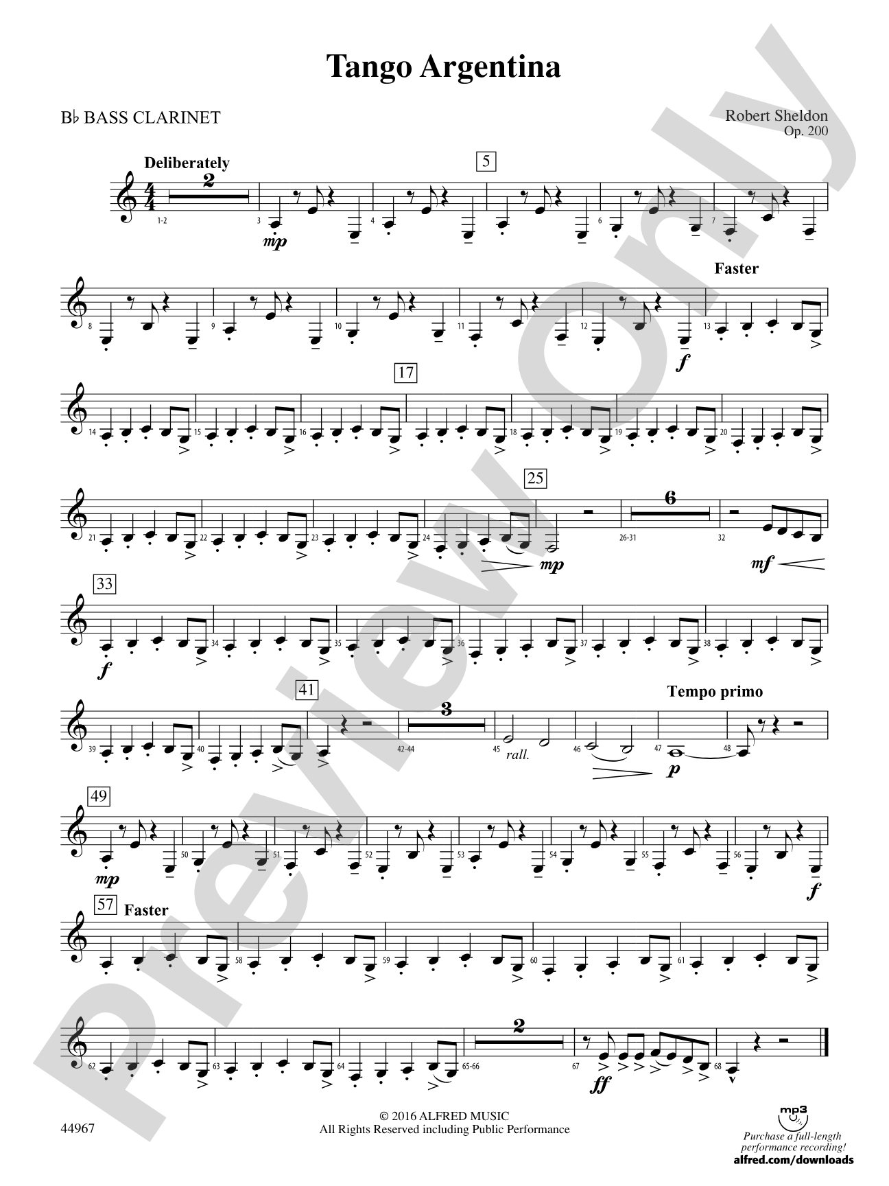 Tango Argentina: B-flat Bass Clarinet