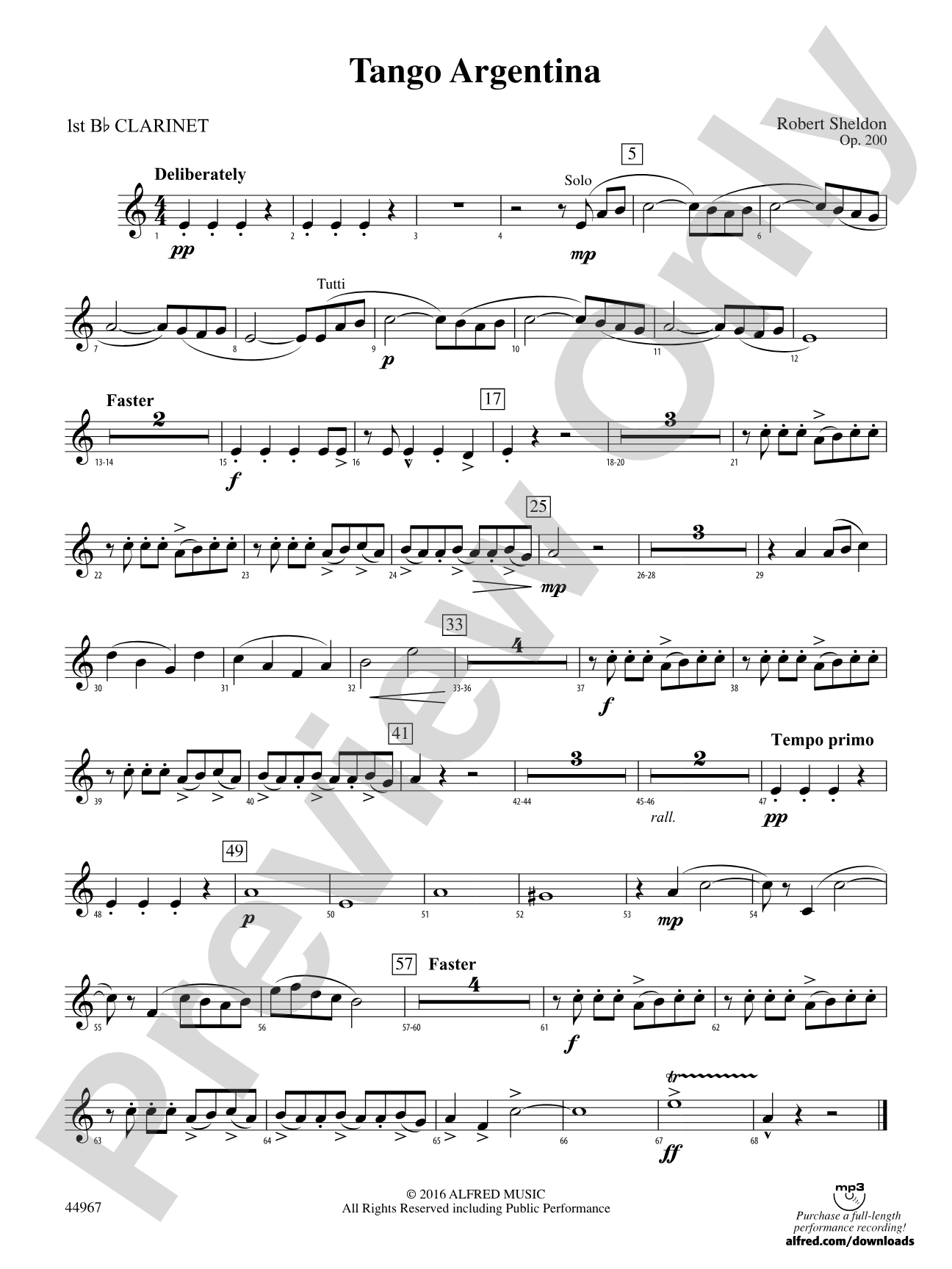 Tango Argentina: 1st B-flat Clarinet