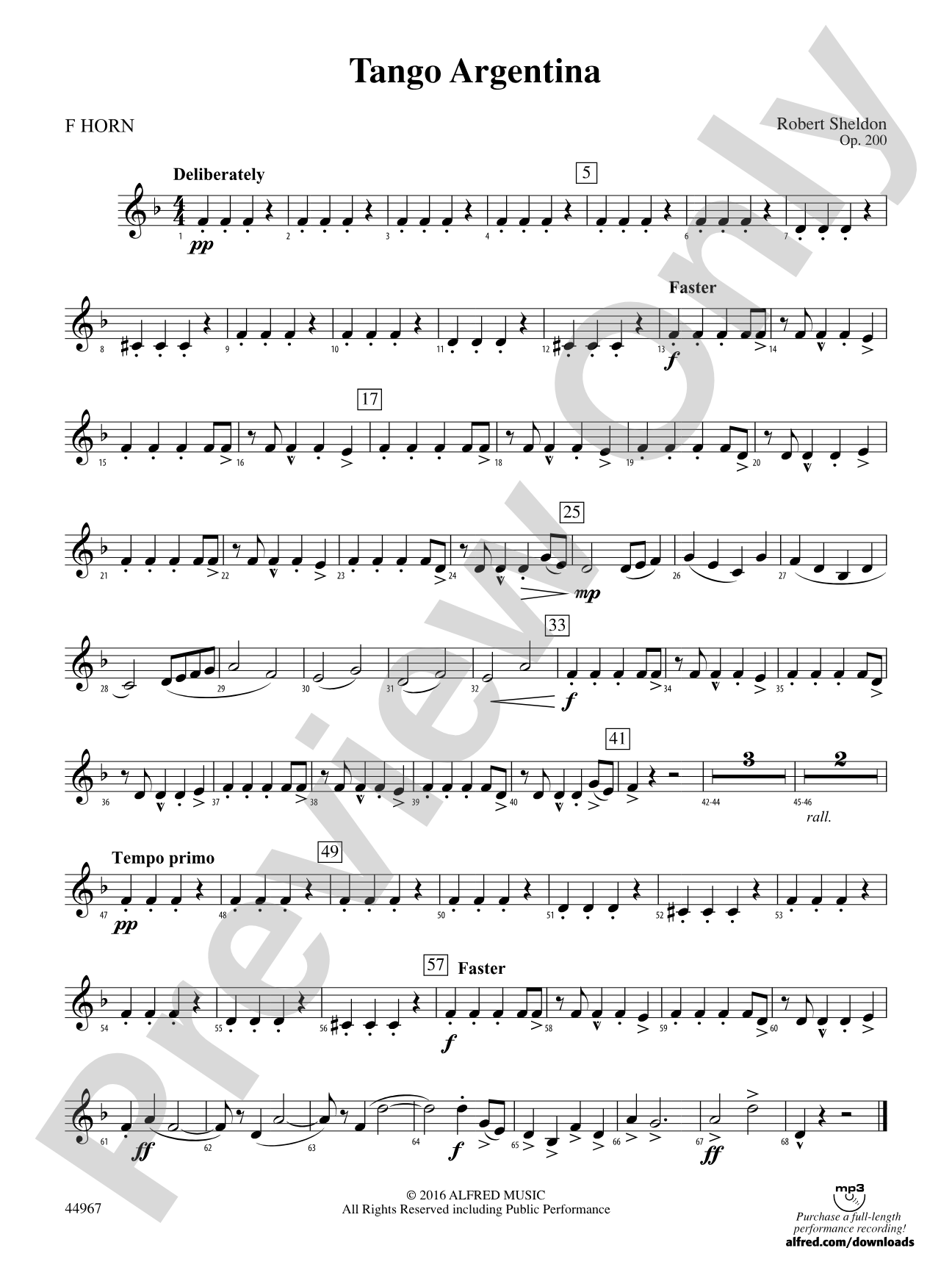 Tango Argentina: 1st F Horn