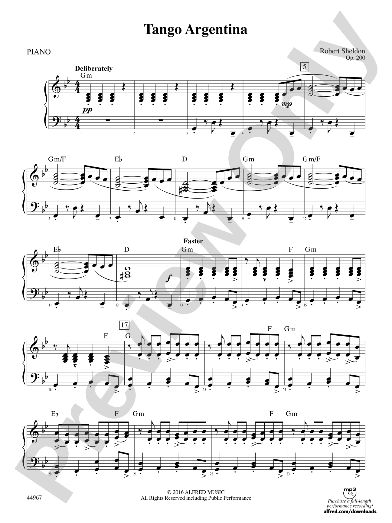 Tango Argentina: Piano Accompaniment