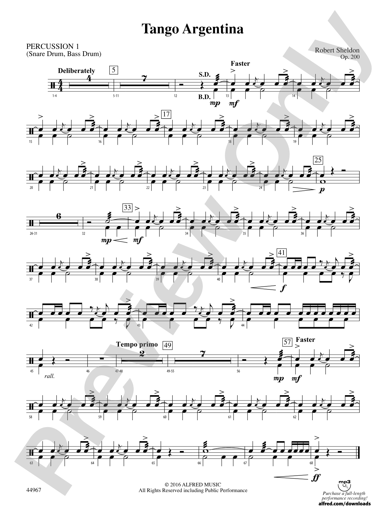 Tango Argentina: 1st Percussion