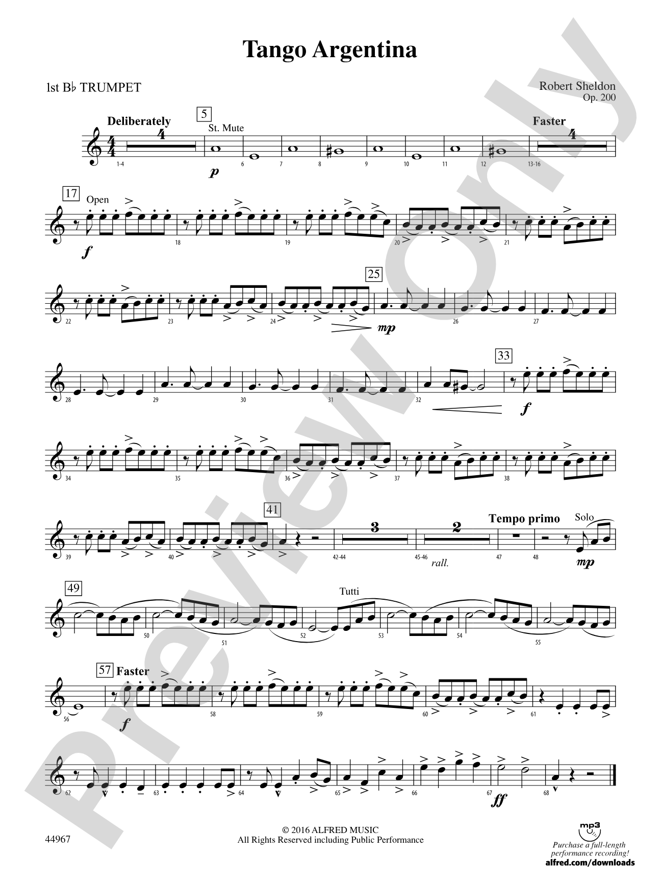 Tango Argentina: 1st B-flat Trumpet