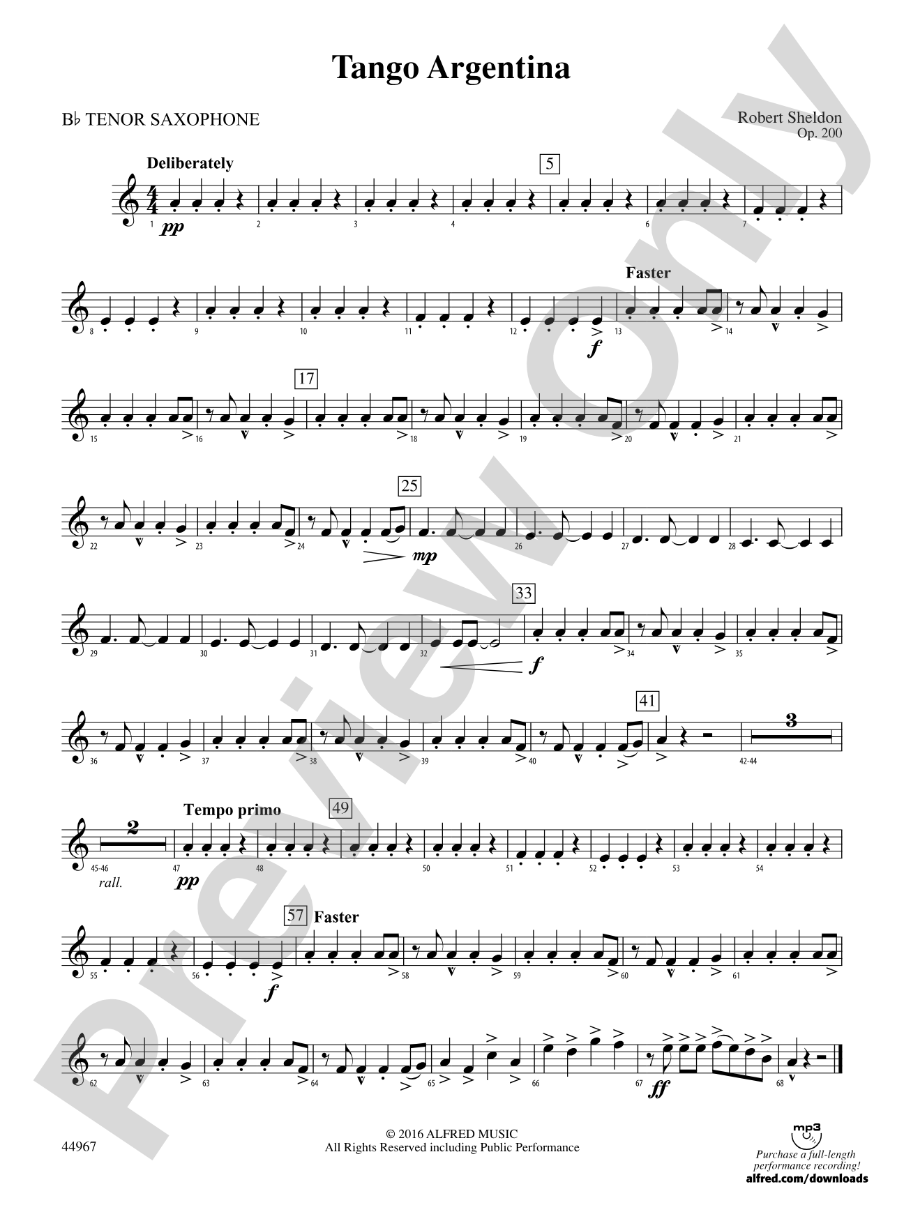 Tango Argentina: B-flat Tenor Saxophone