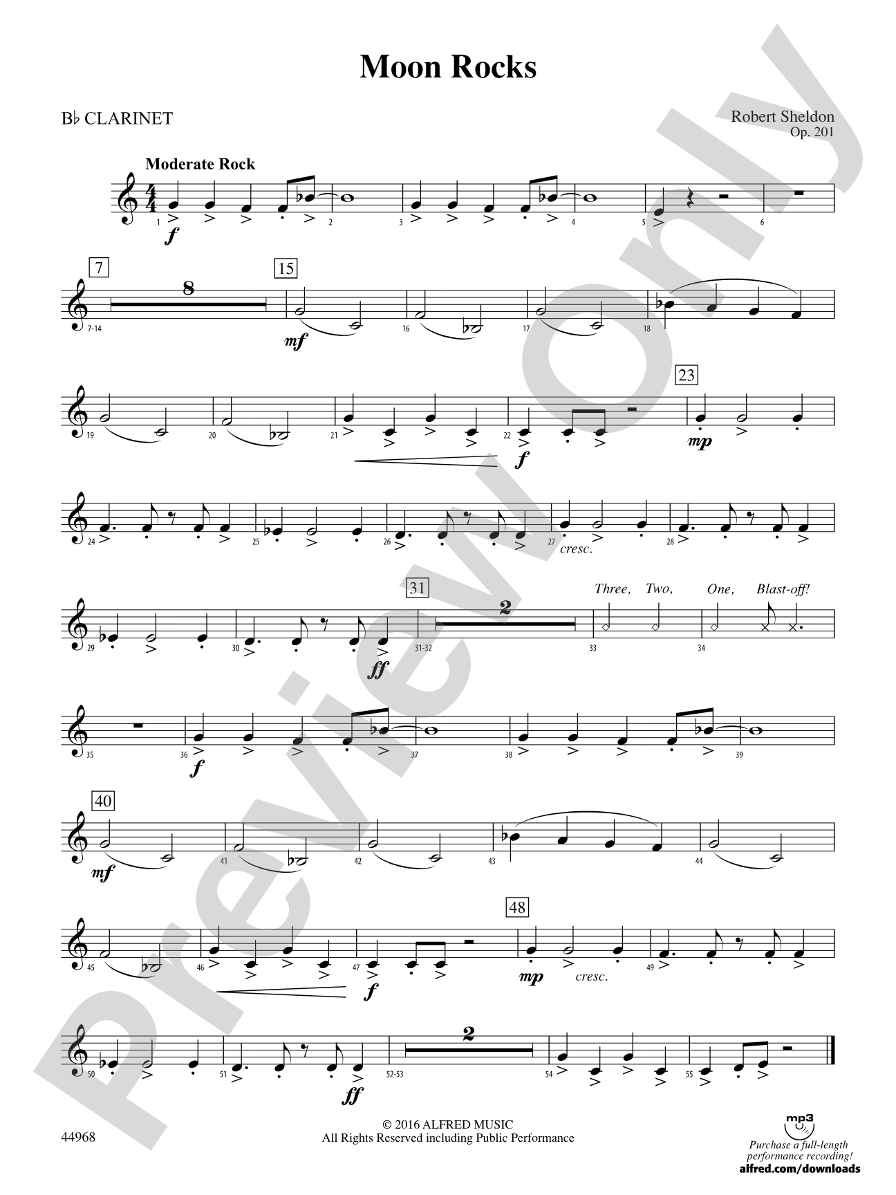 Moon Rocks: 1st B-flat Clarinet