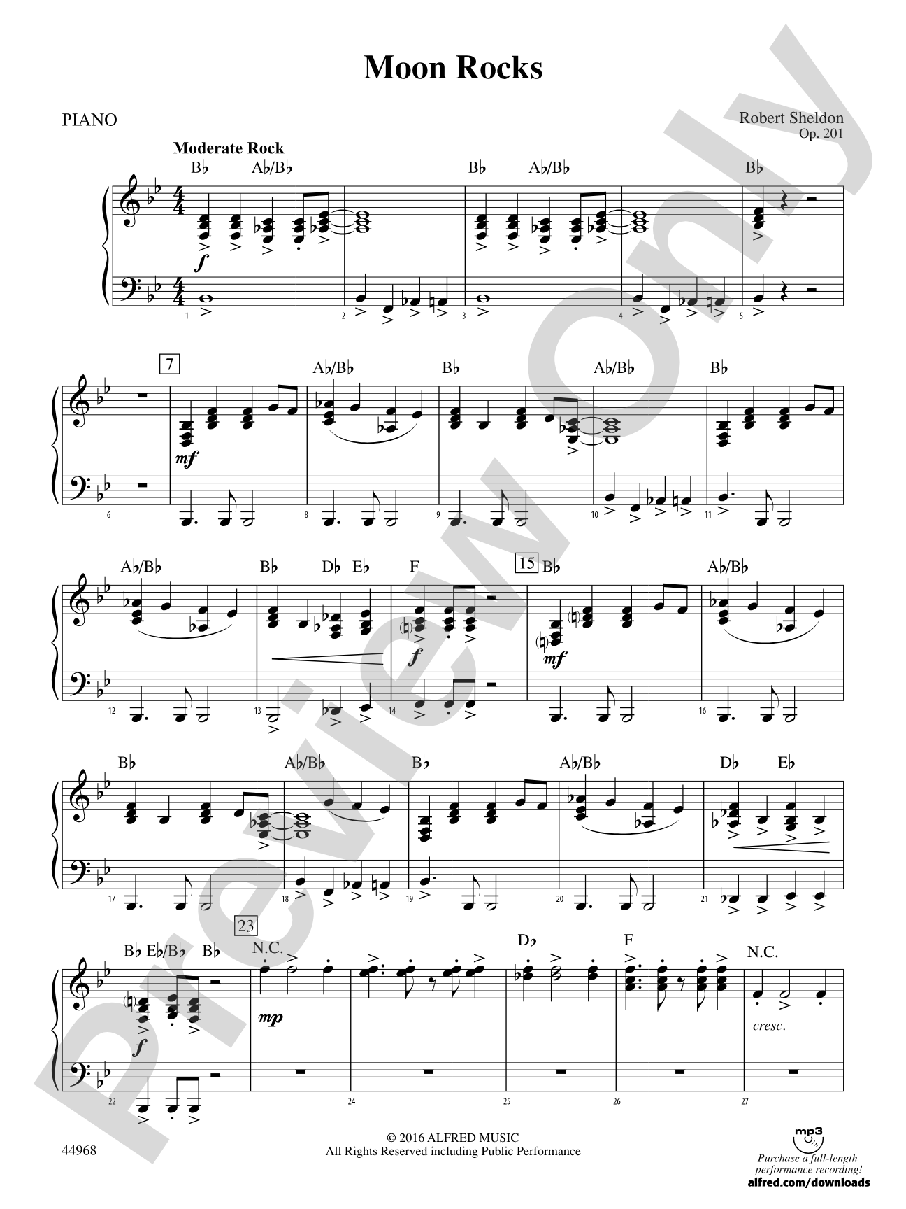 Moon Rocks: Piano Accompaniment