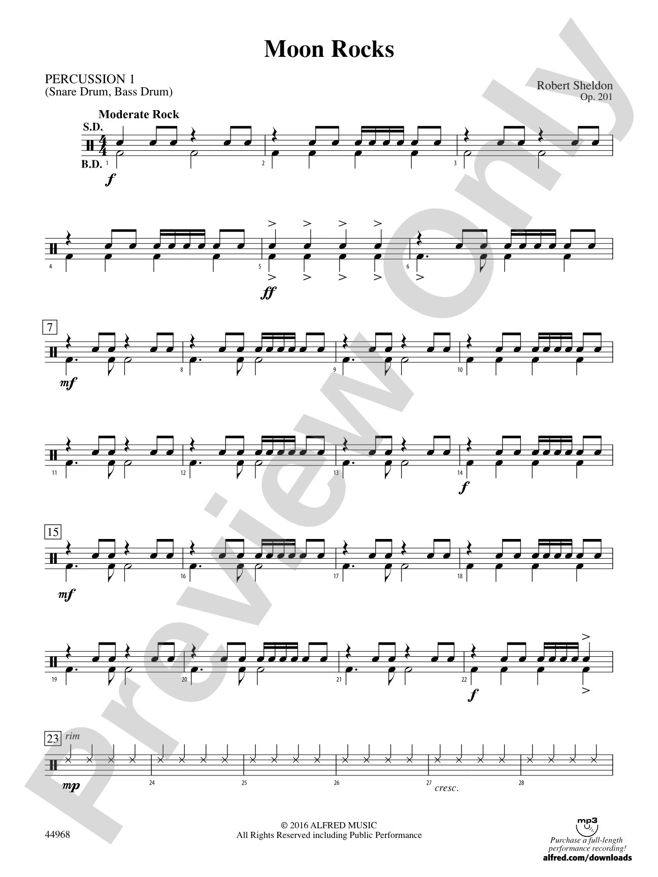 Moon Rocks: 1st Percussion