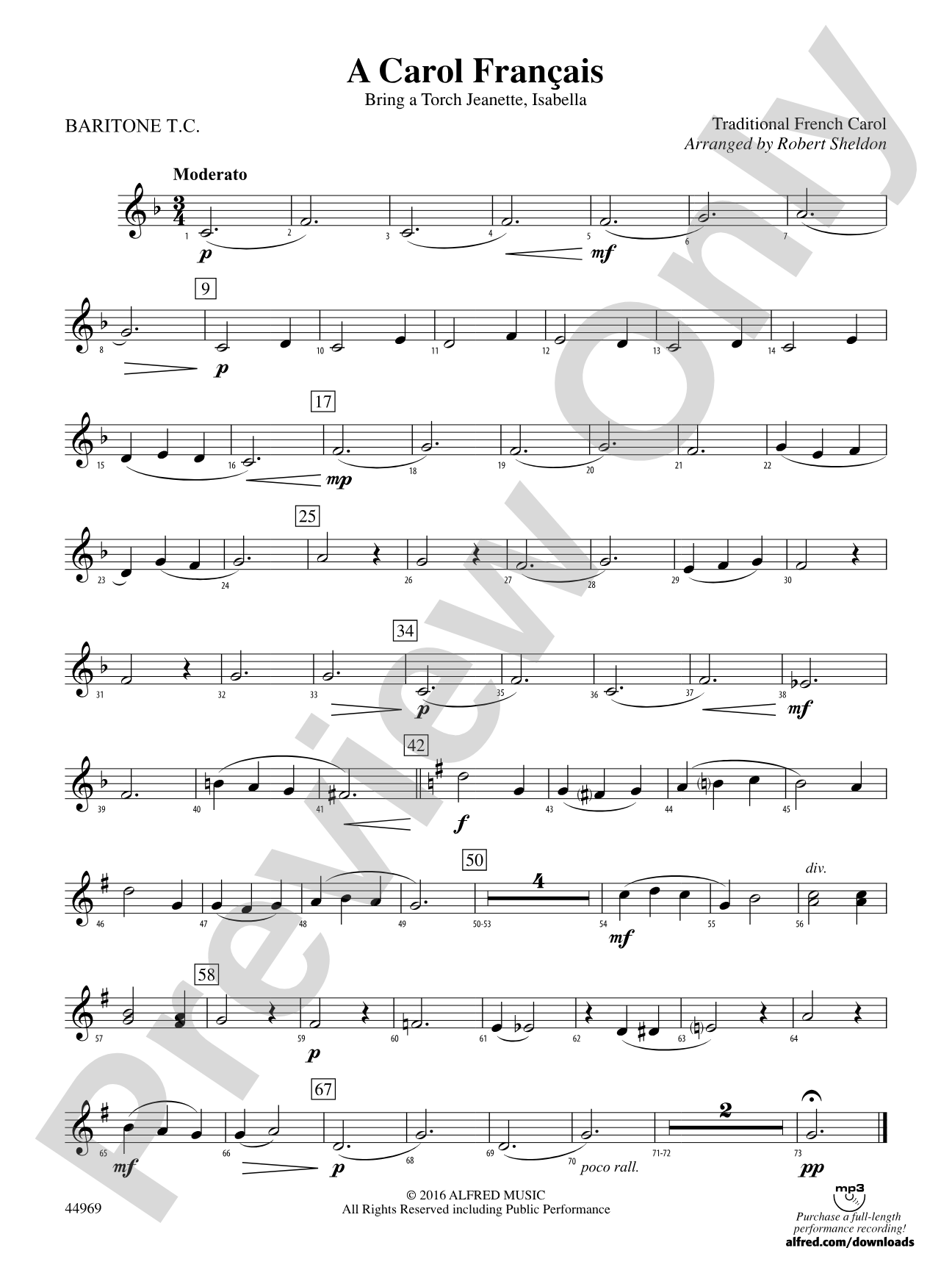 A Carol Français: Baritone T.C.