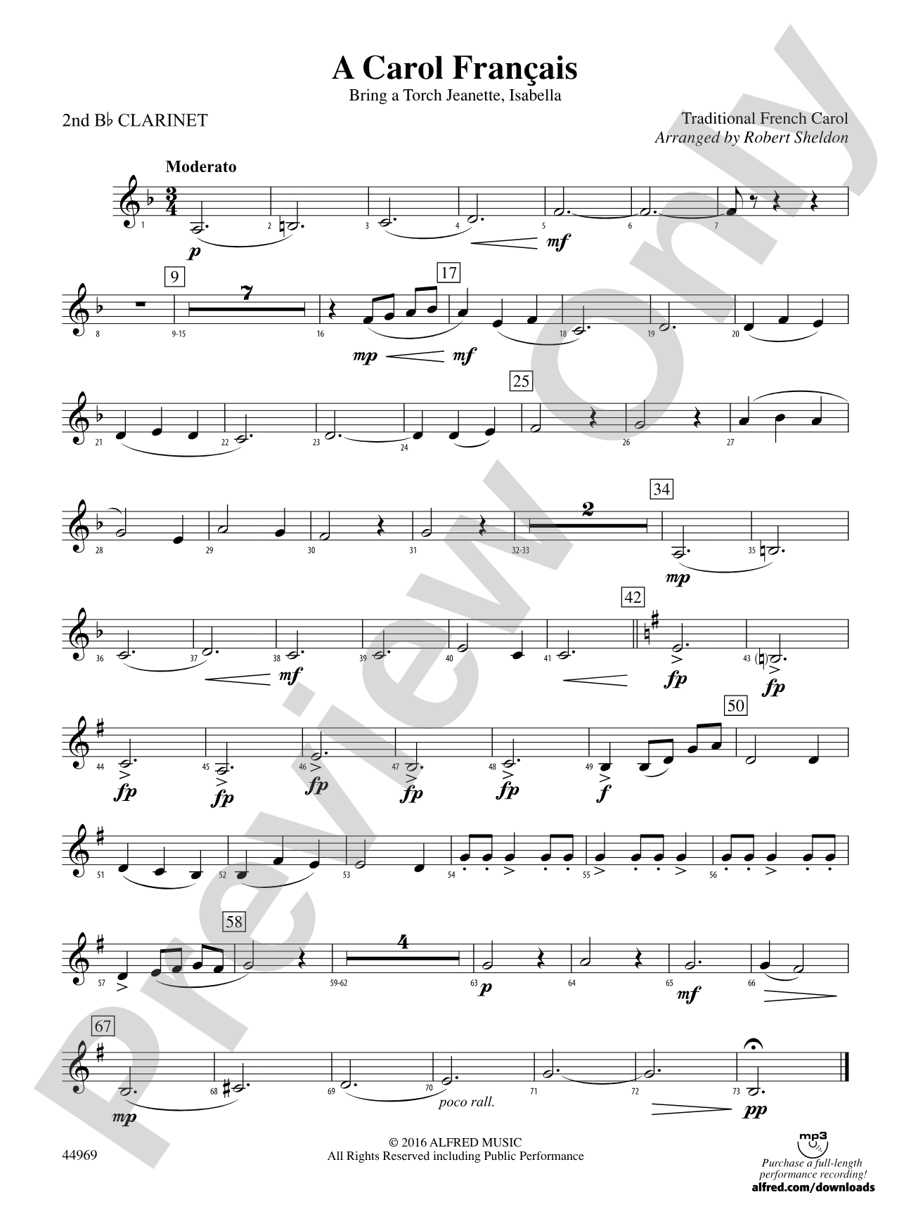 A Carol Français: 2nd B-flat Clarinet