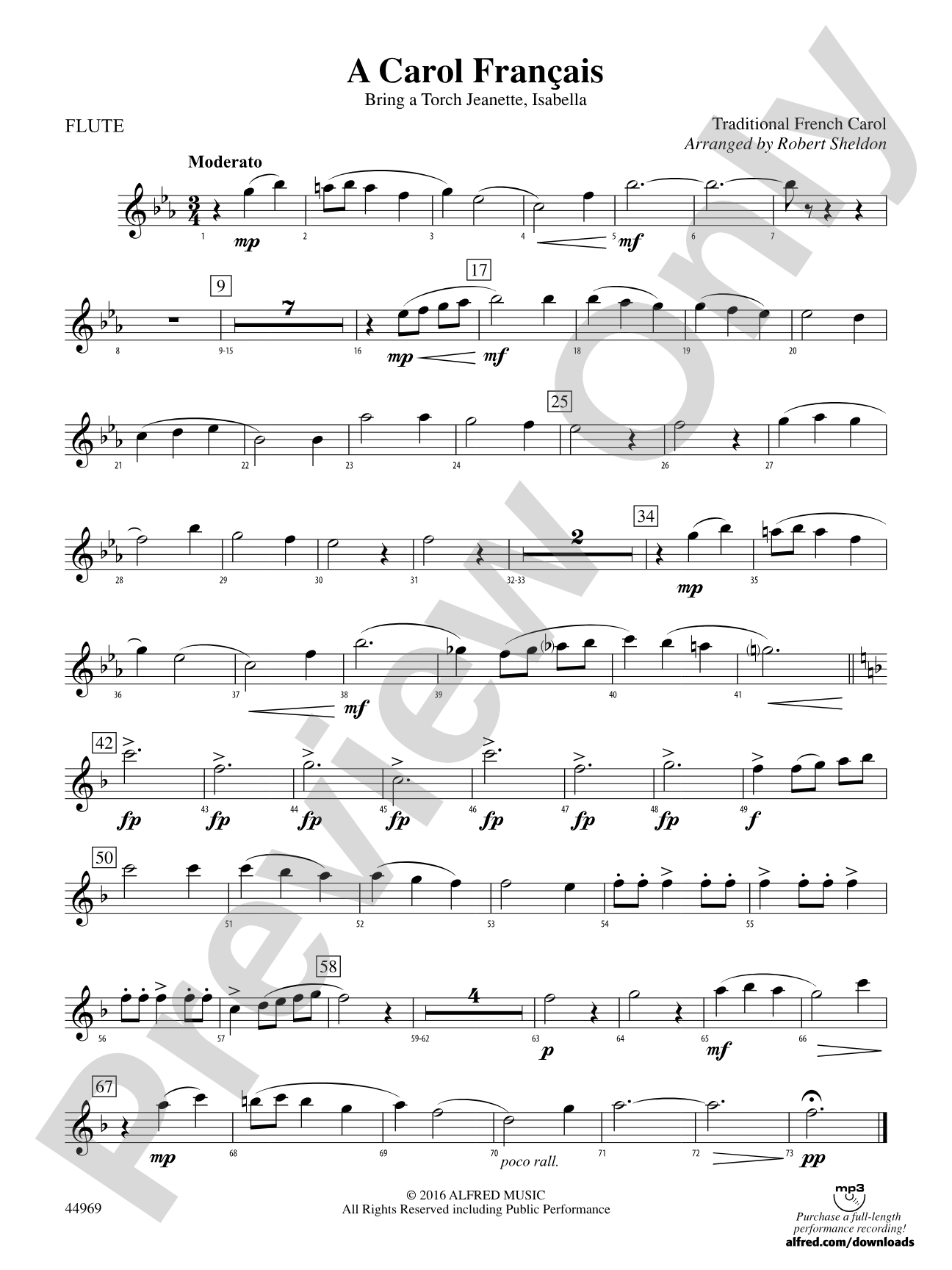 A Carol Français: Flute