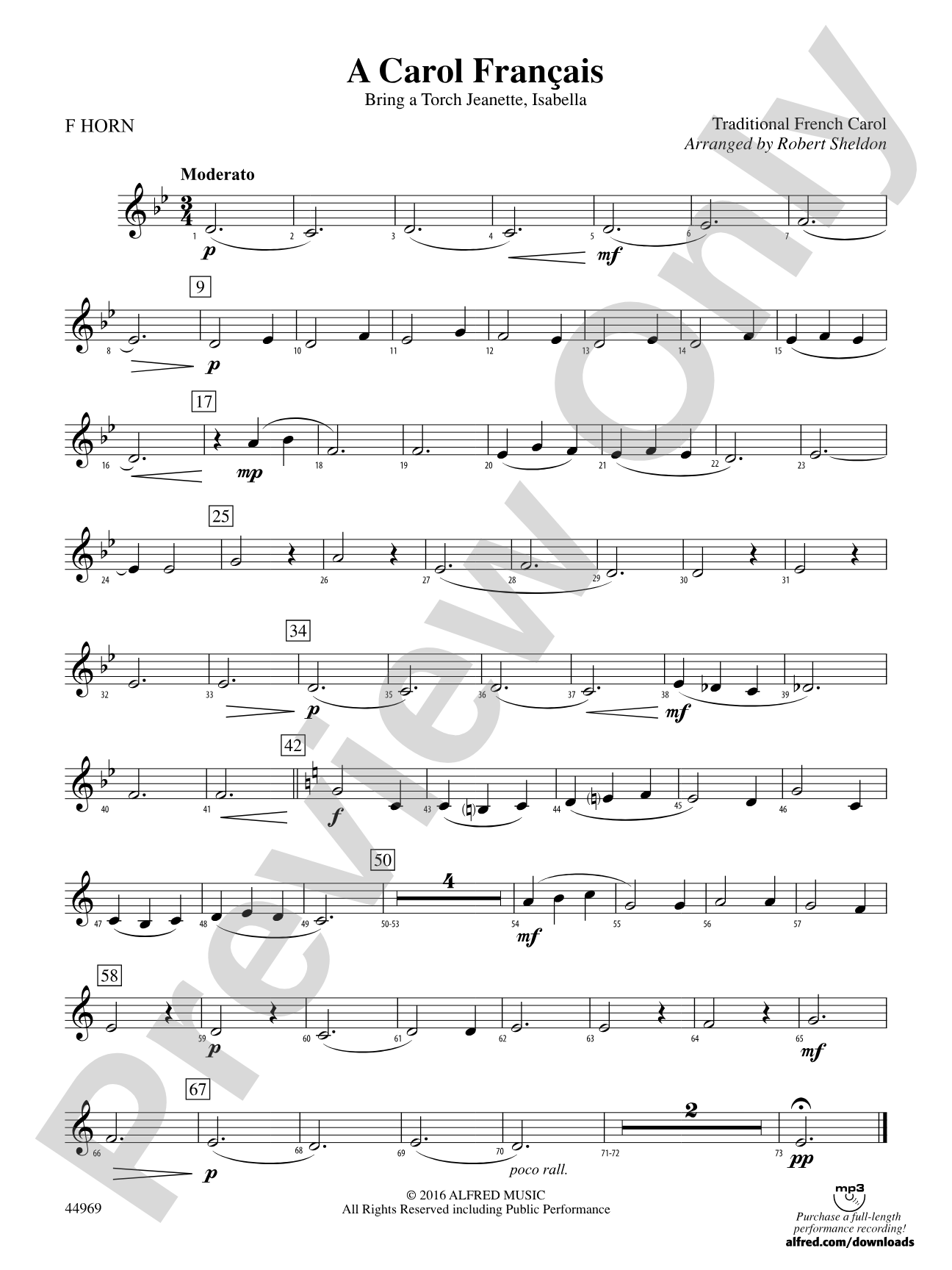 A Carol Français: 1st F Horn