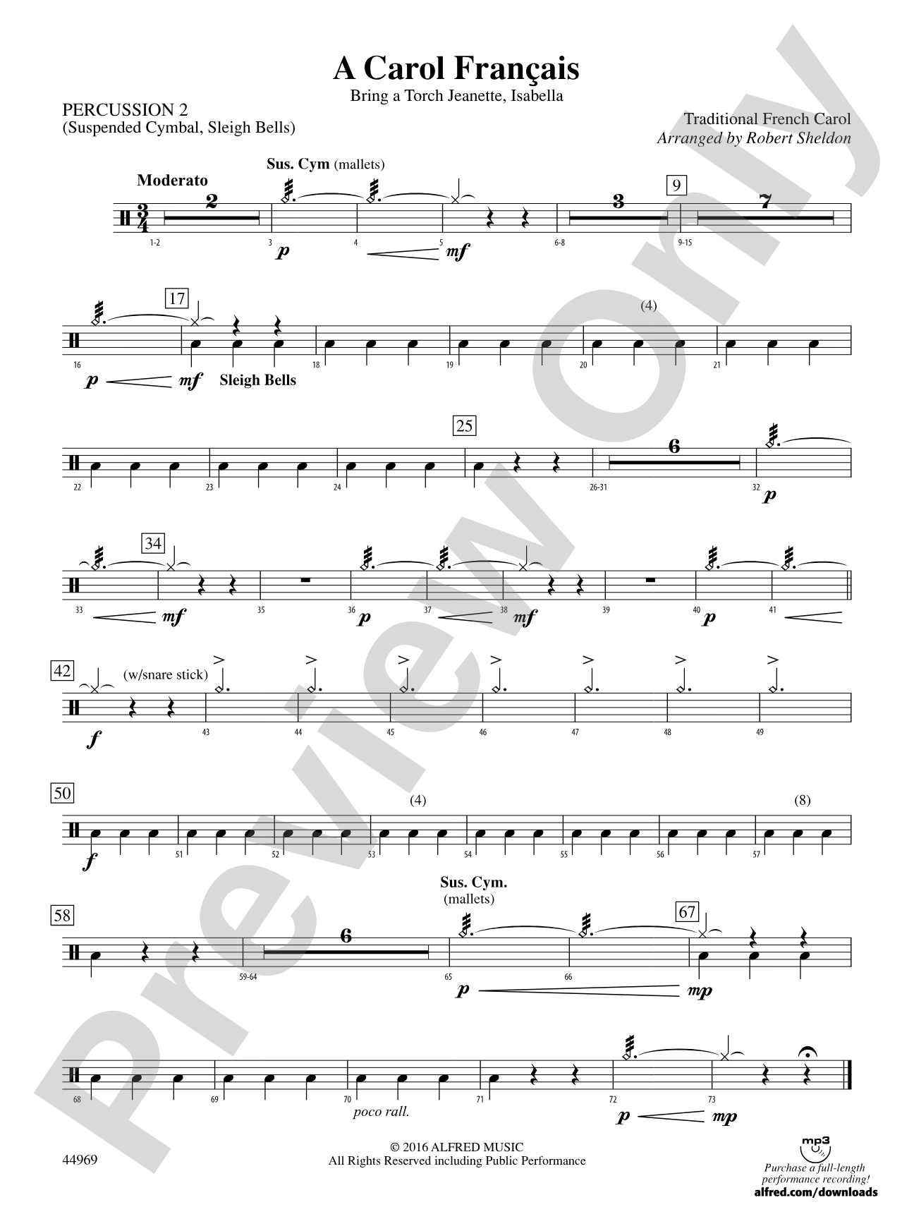 A Carol Français: 2nd Percussion