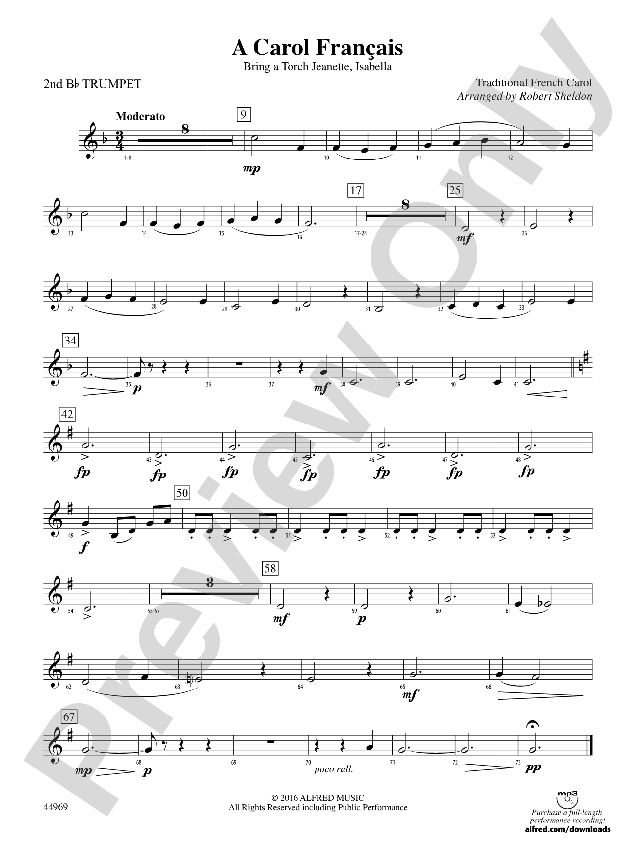 A Carol Français: 2nd B-flat Trumpet