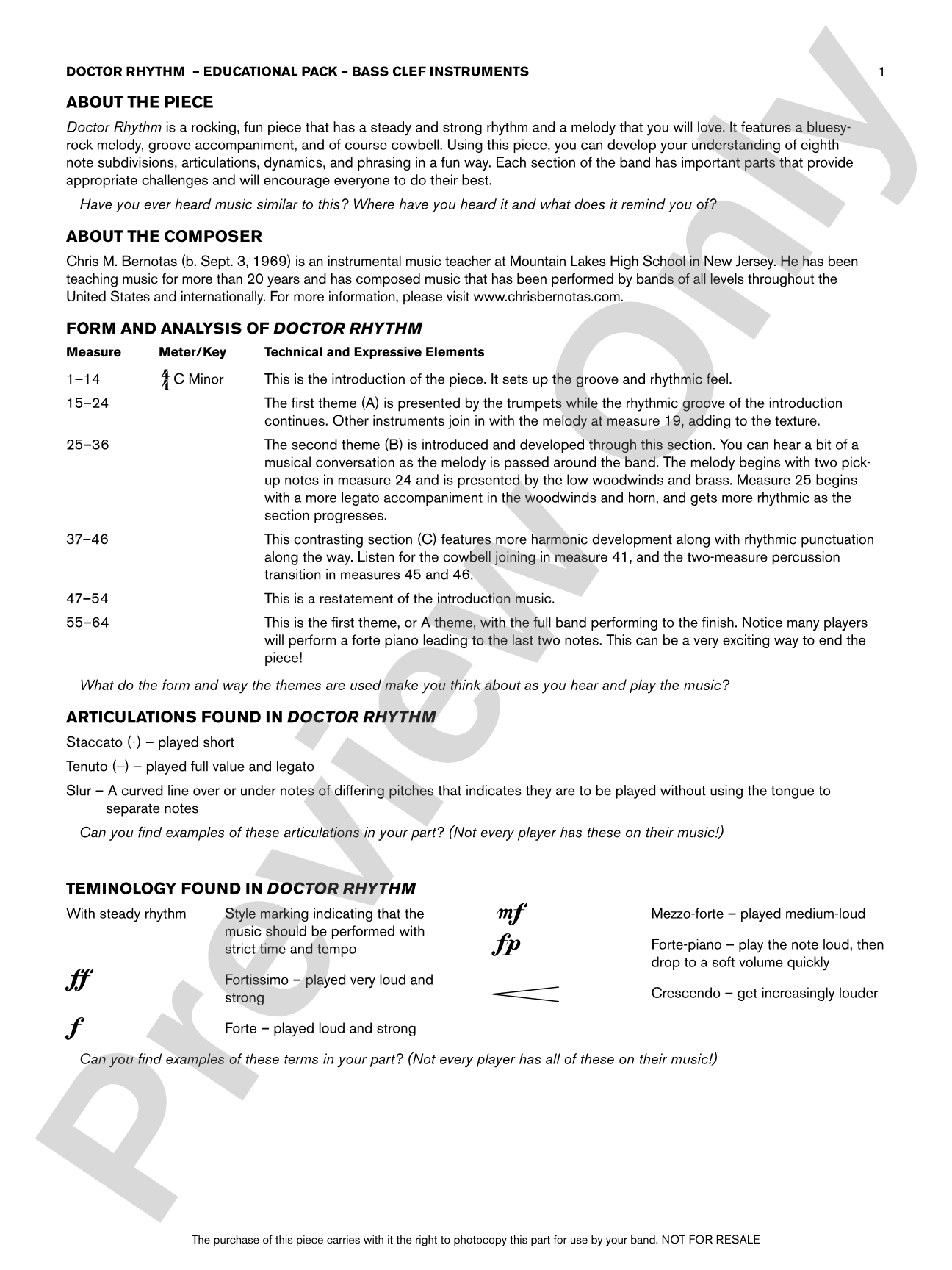 Doctor Rhythm: Bass Clef Educational Pack
