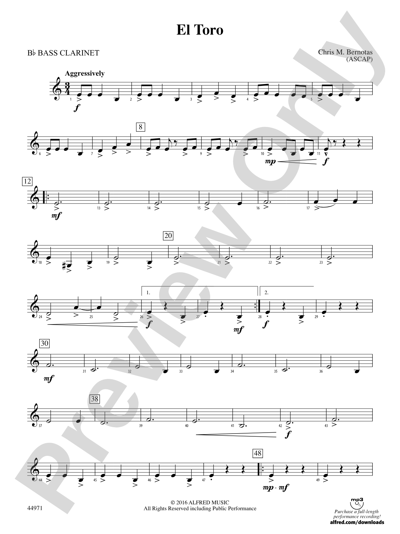 El Toro: B-flat Bass Clarinet