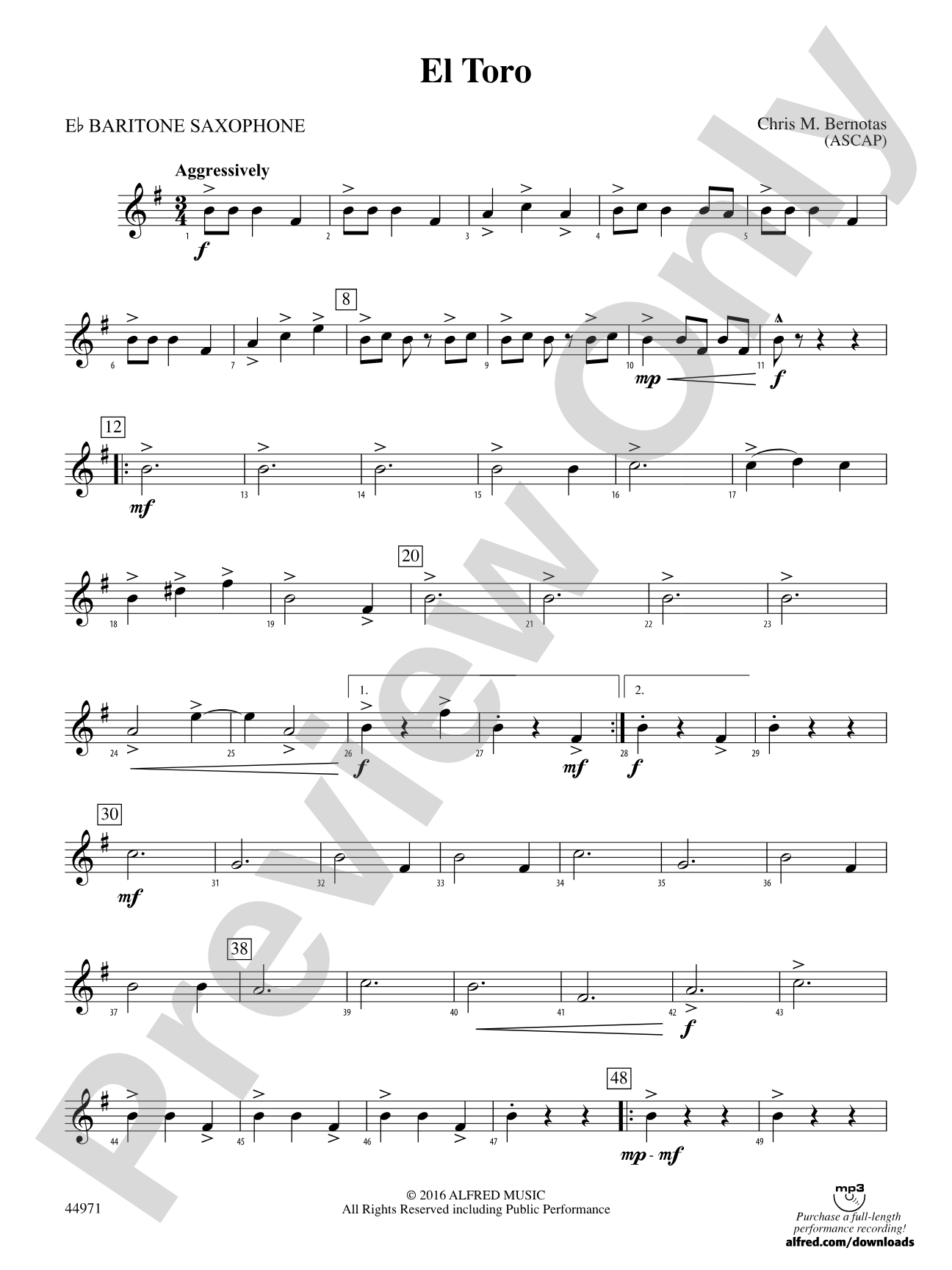 El Toro: E-flat Baritone Saxophone