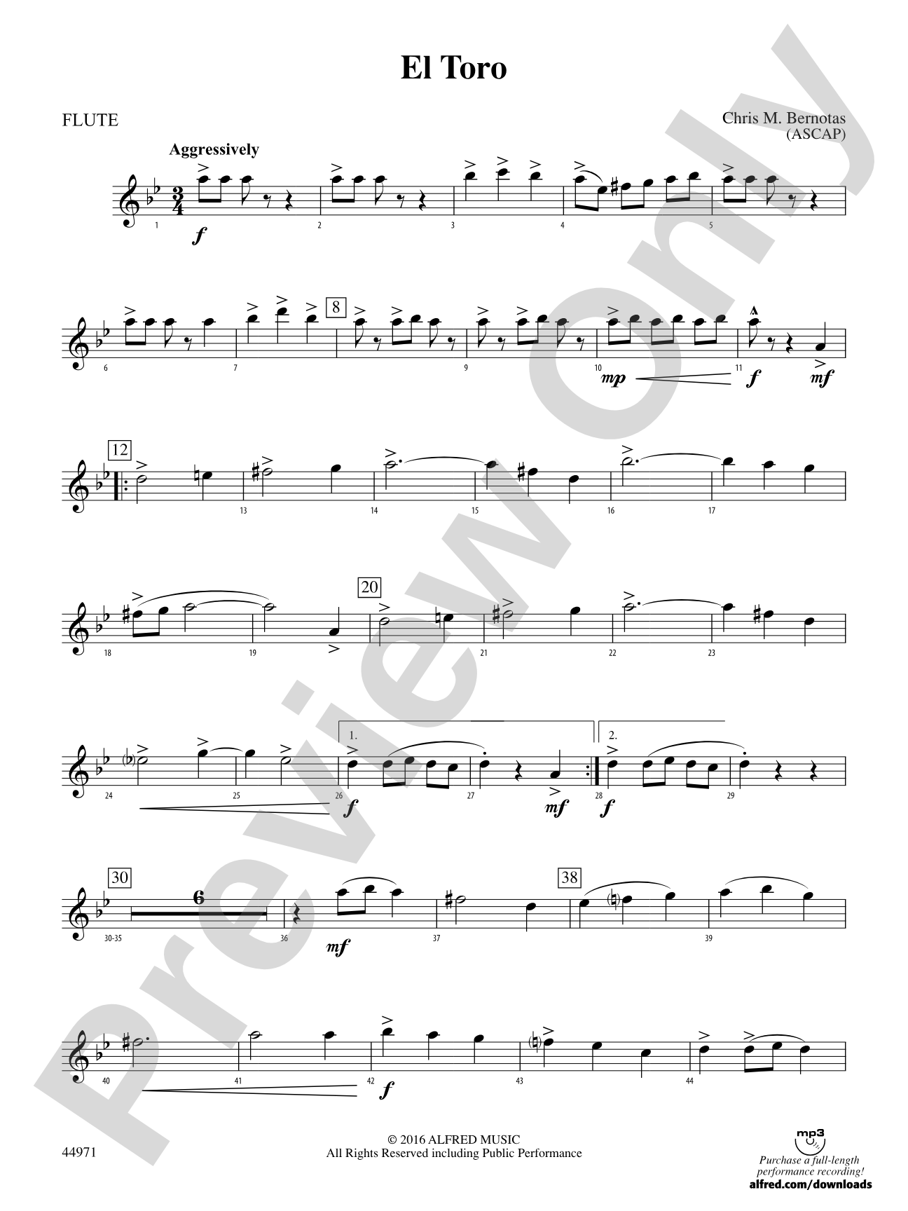 El Toro: Flute