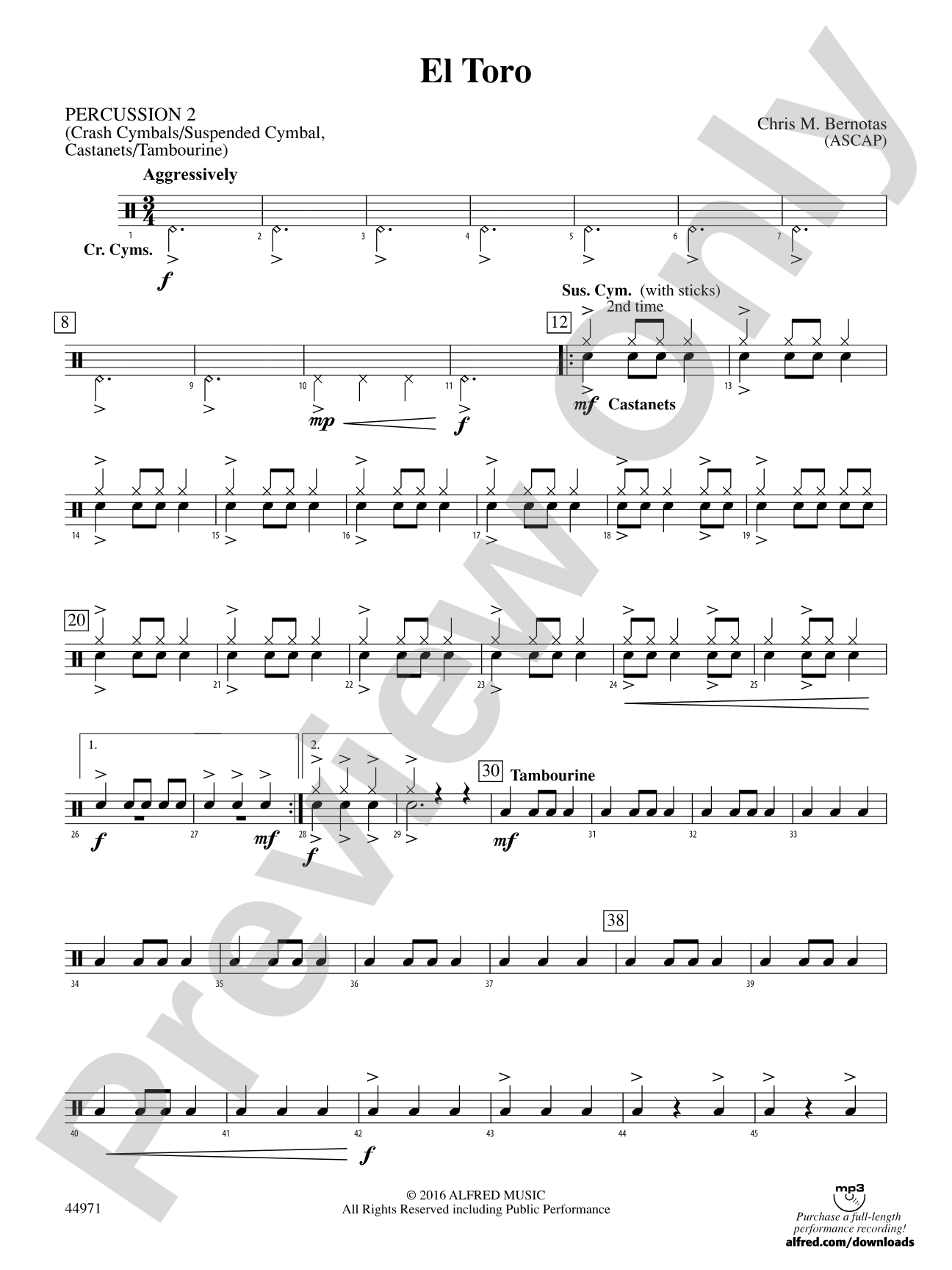 El Toro: 2nd Percussion