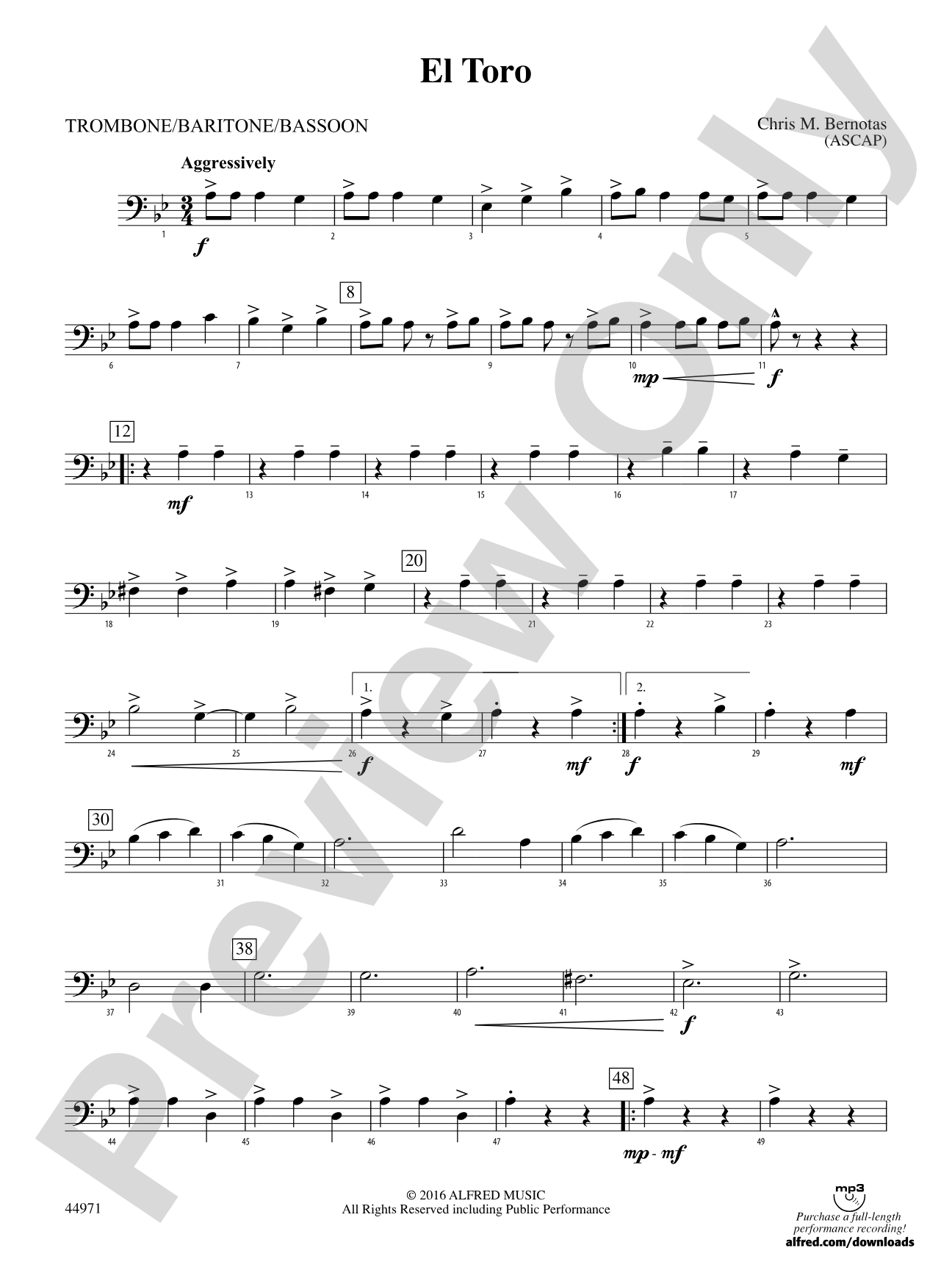 El Toro: 1st Trombone