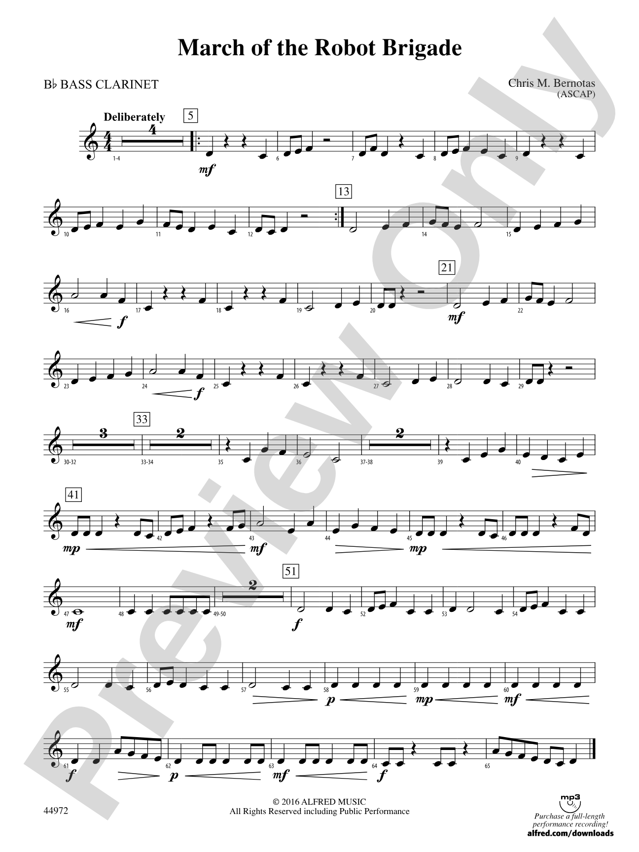 March of the Robot Brigade: B-flat Bass Clarinet