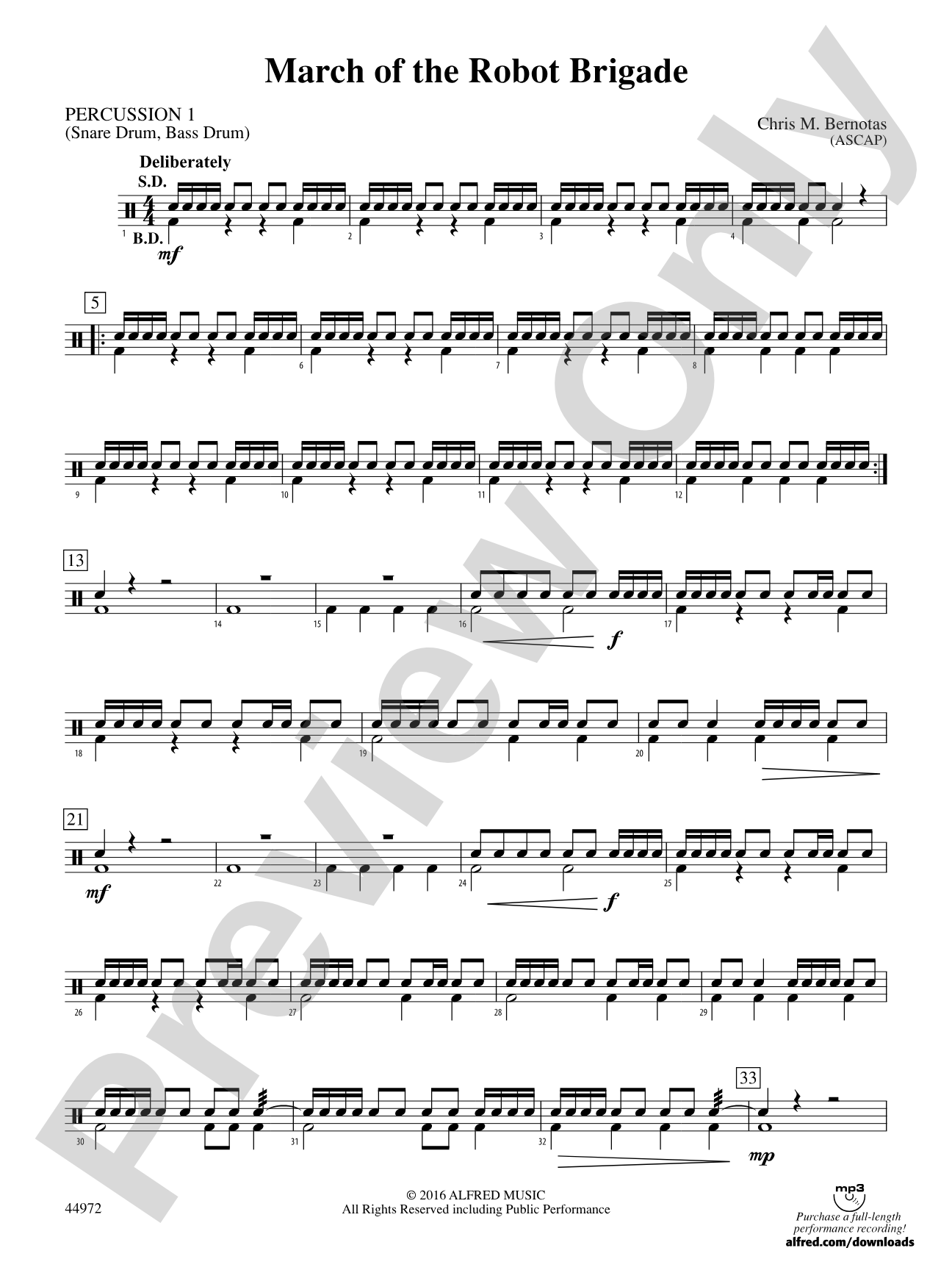 March of the Robot Brigade: 1st Percussion