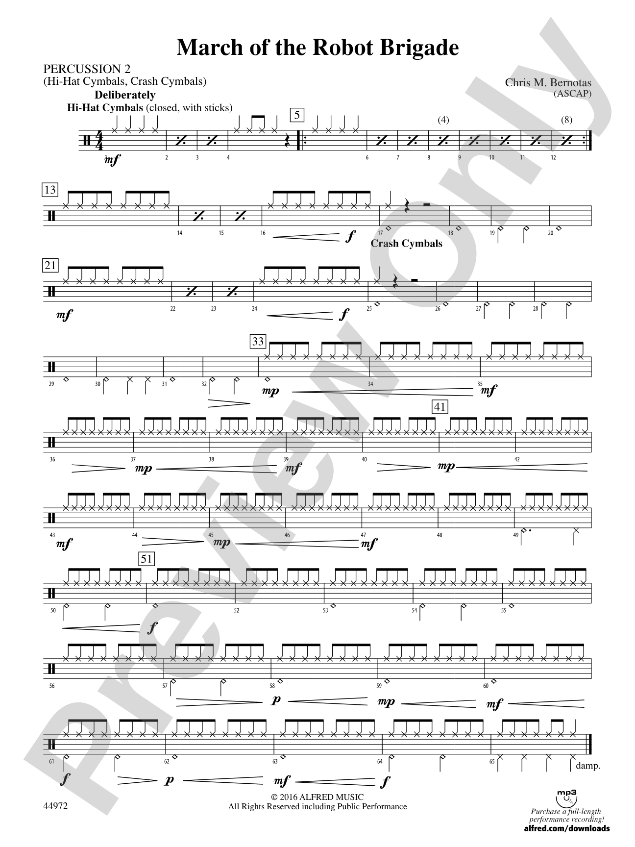 March of the Robot Brigade: 2nd Percussion