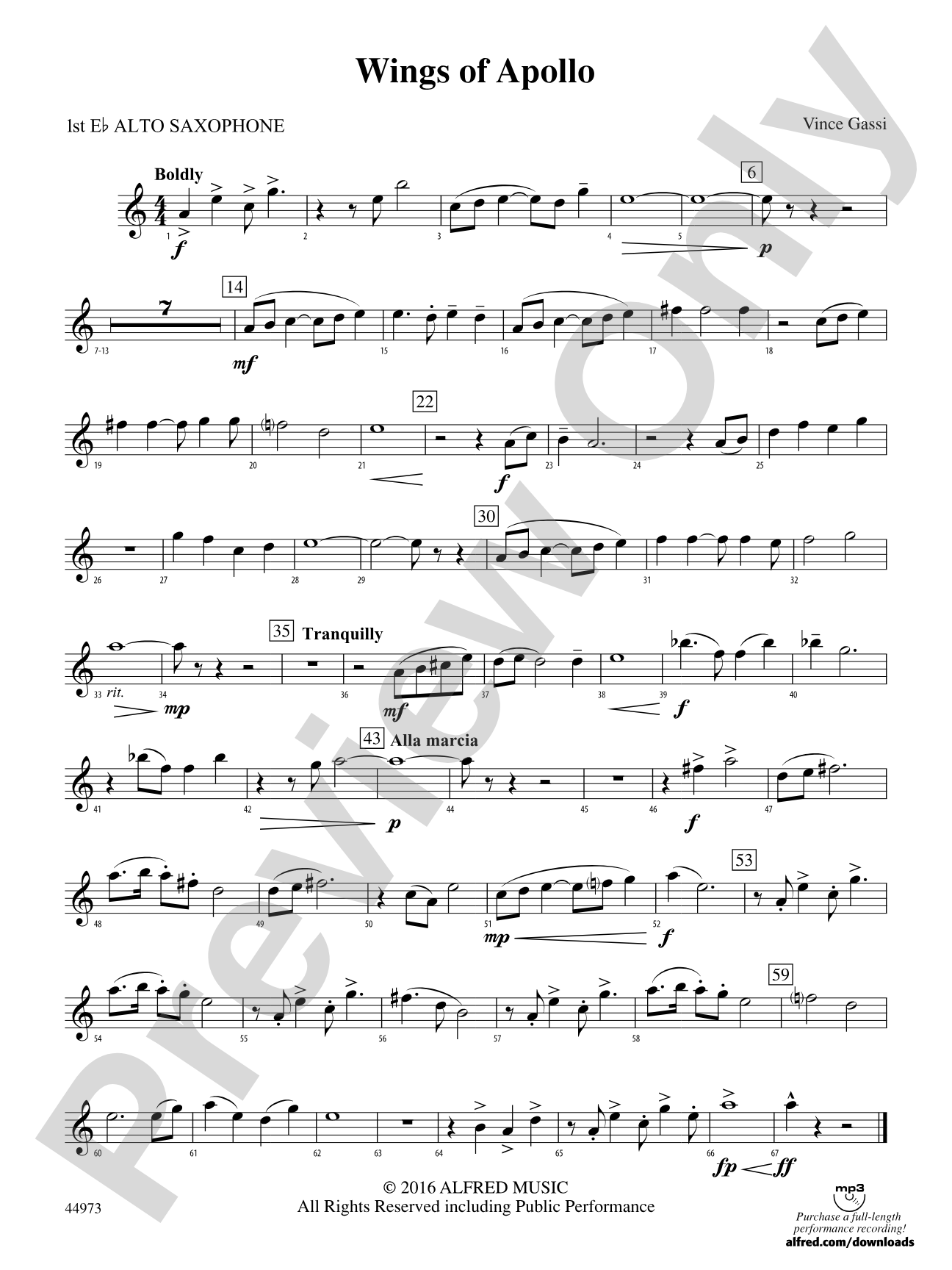 Wings of Apollo: E-flat Alto Saxophone