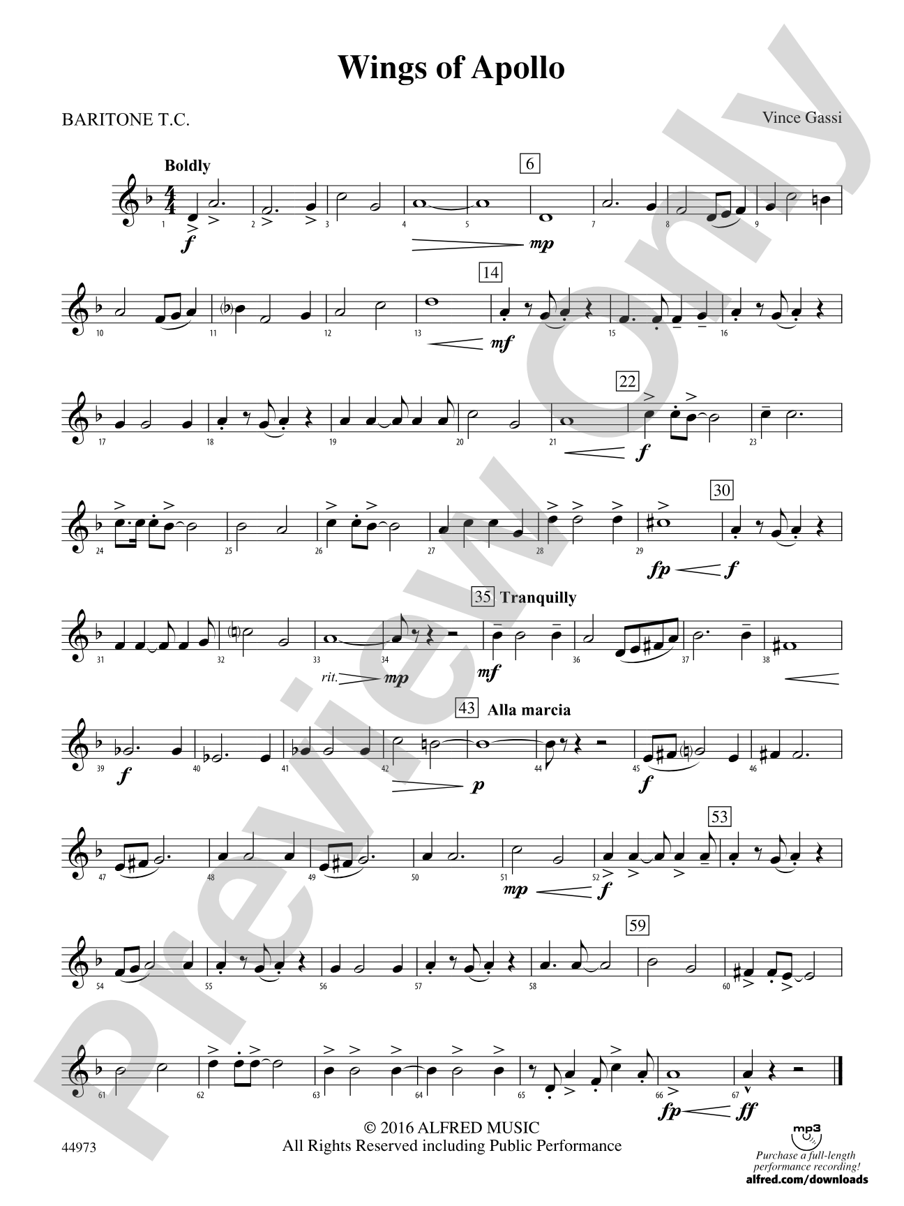 Wings of Apollo: Baritone T.C.