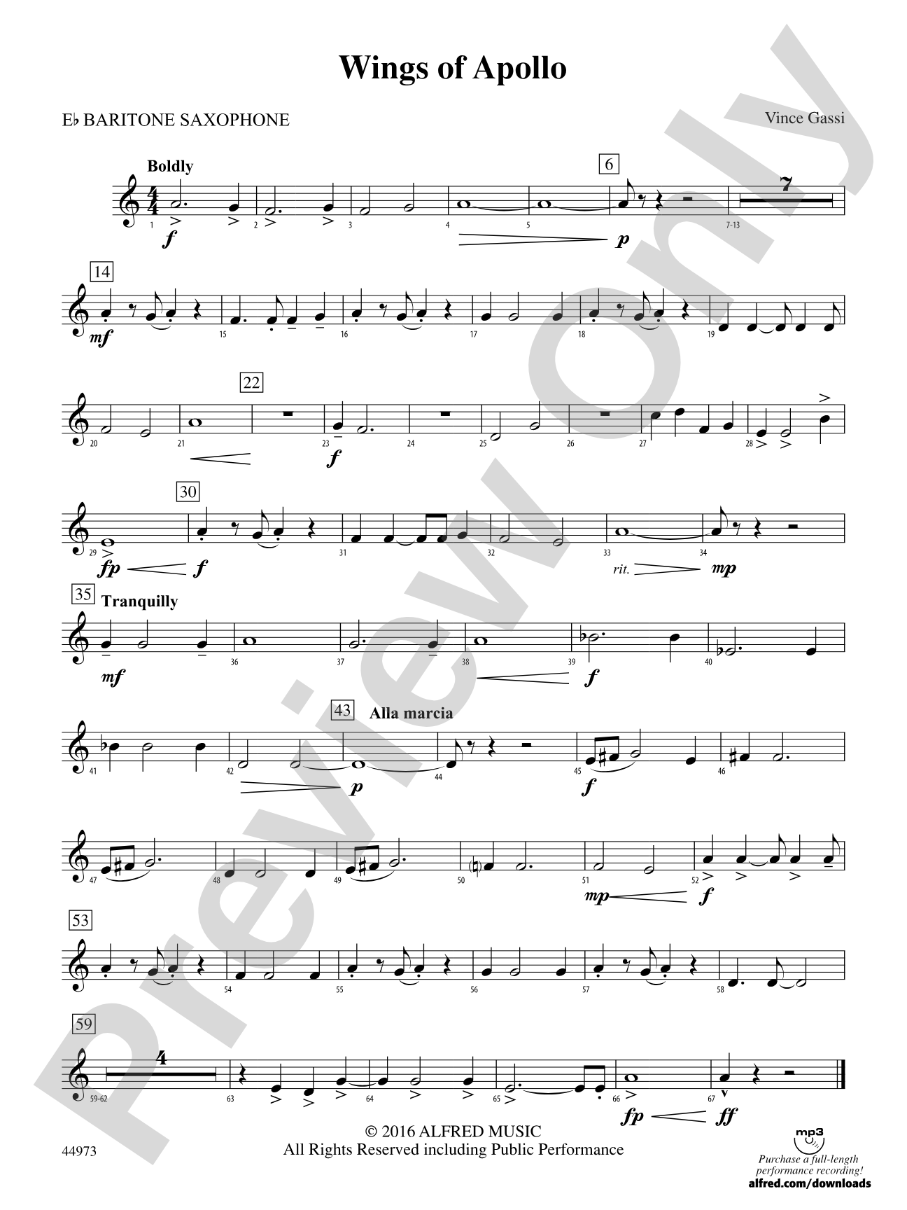 Wings of Apollo: E-flat Baritone Saxophone