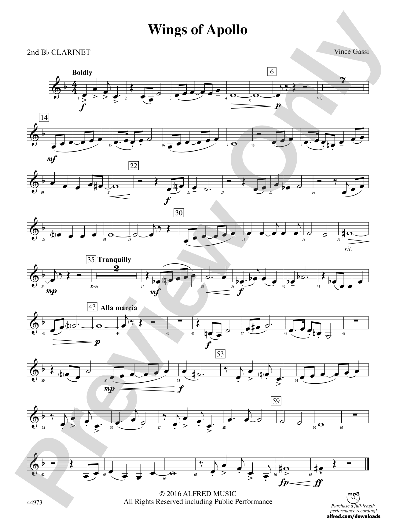 Wings of Apollo: 2nd B-flat Clarinet
