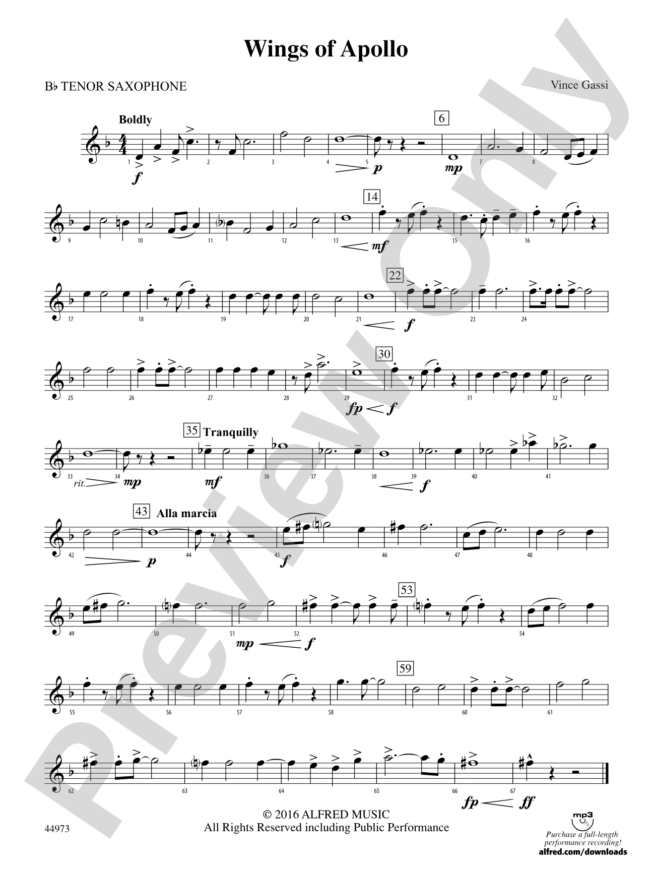 Wings of Apollo: B-flat Tenor Saxophone