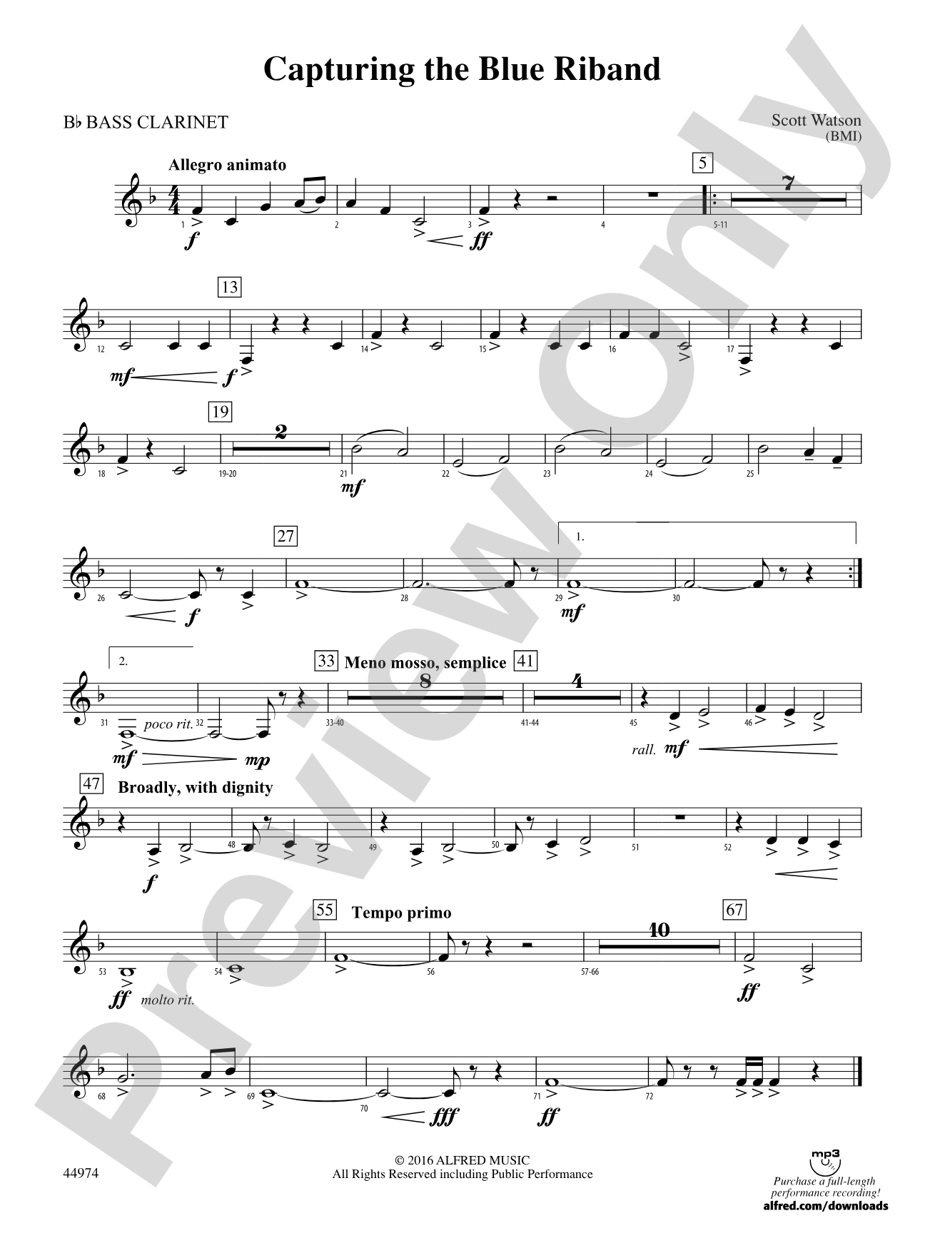 Capturing the Blue Riband: B-flat Bass Clarinet