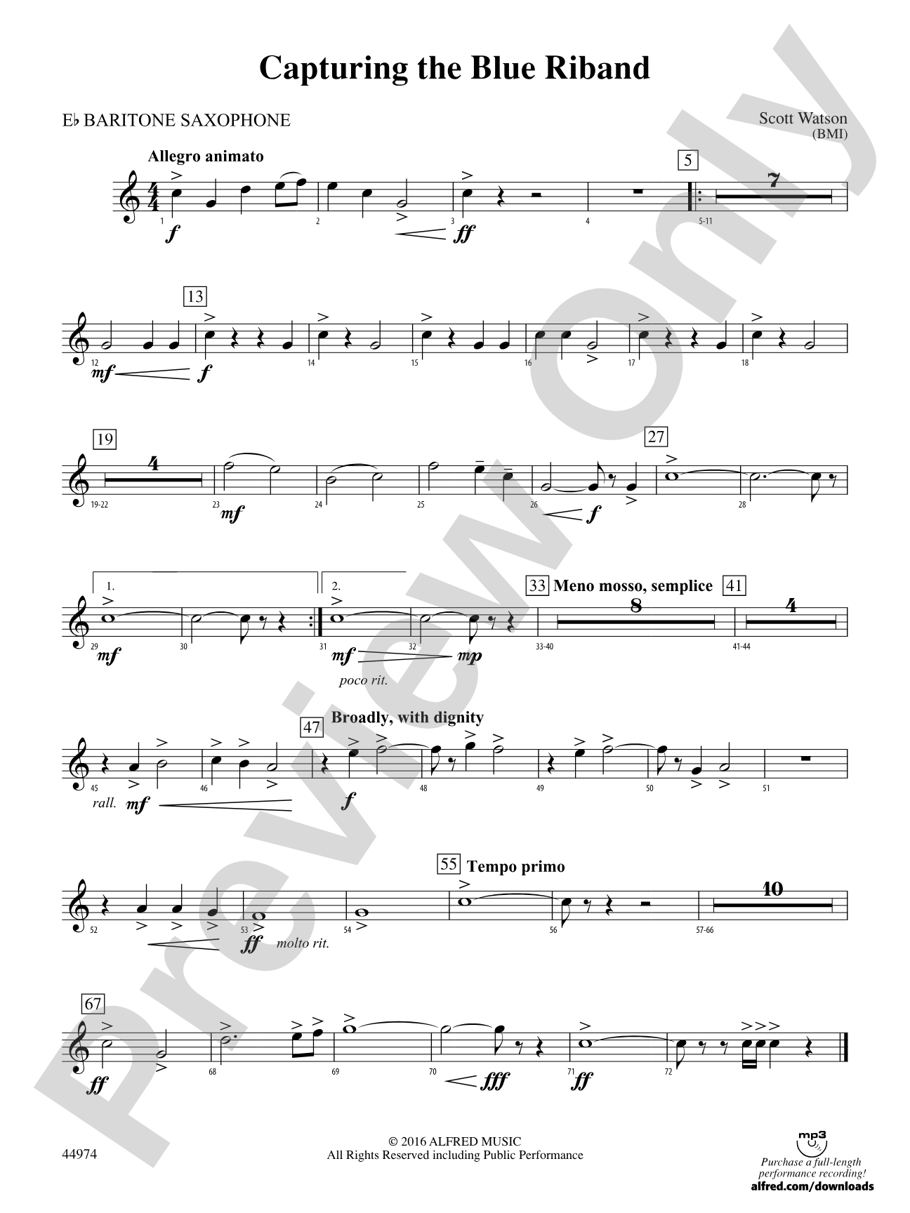 Capturing the Blue Riband: E-flat Baritone Saxophone