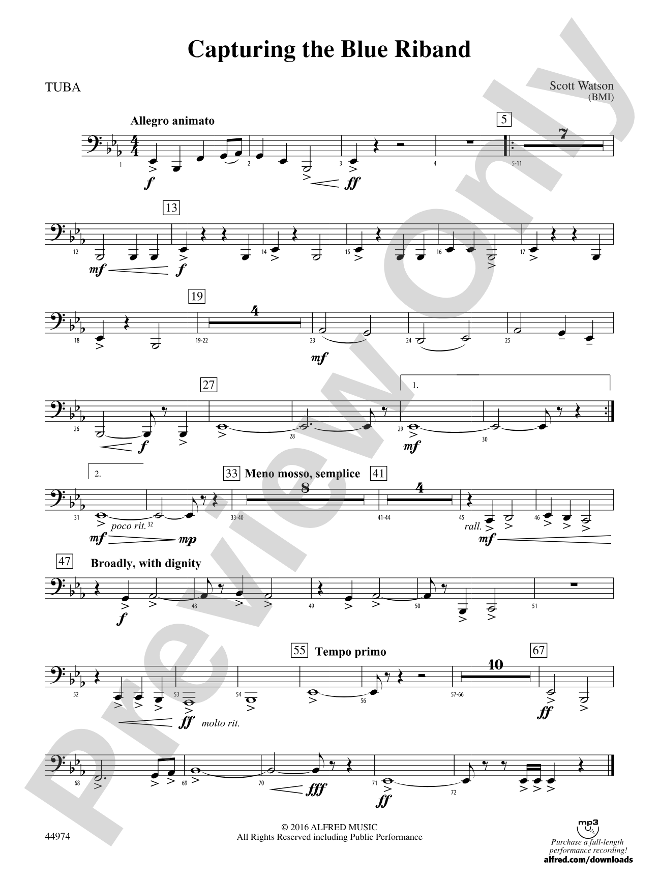 Capturing the Blue Riband: Tuba