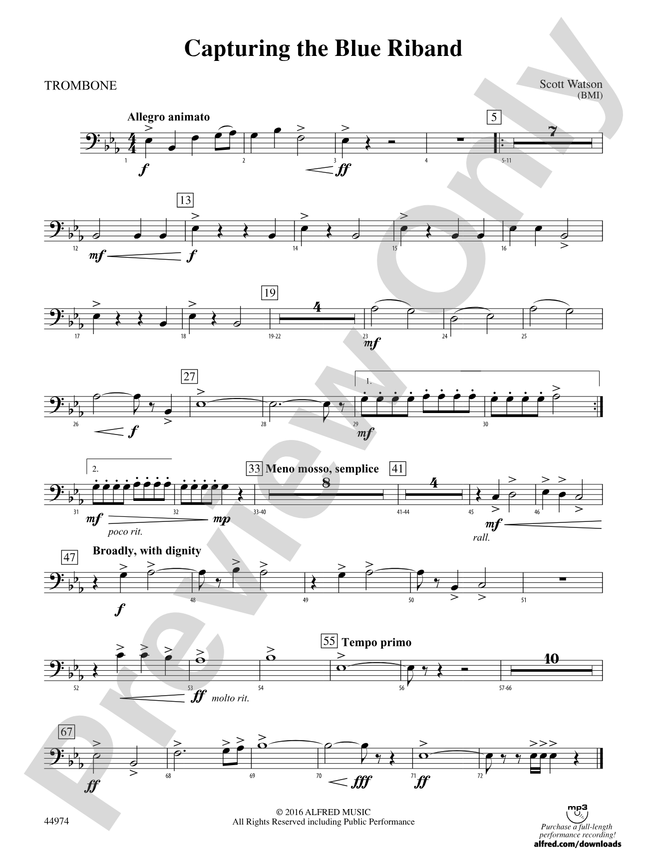 Capturing the Blue Riband: 1st Trombone