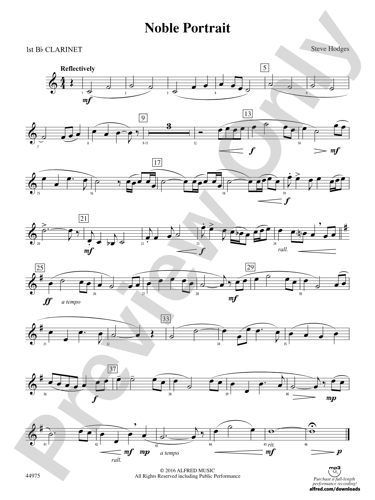Noble Portrait: 1st B-flat Clarinet