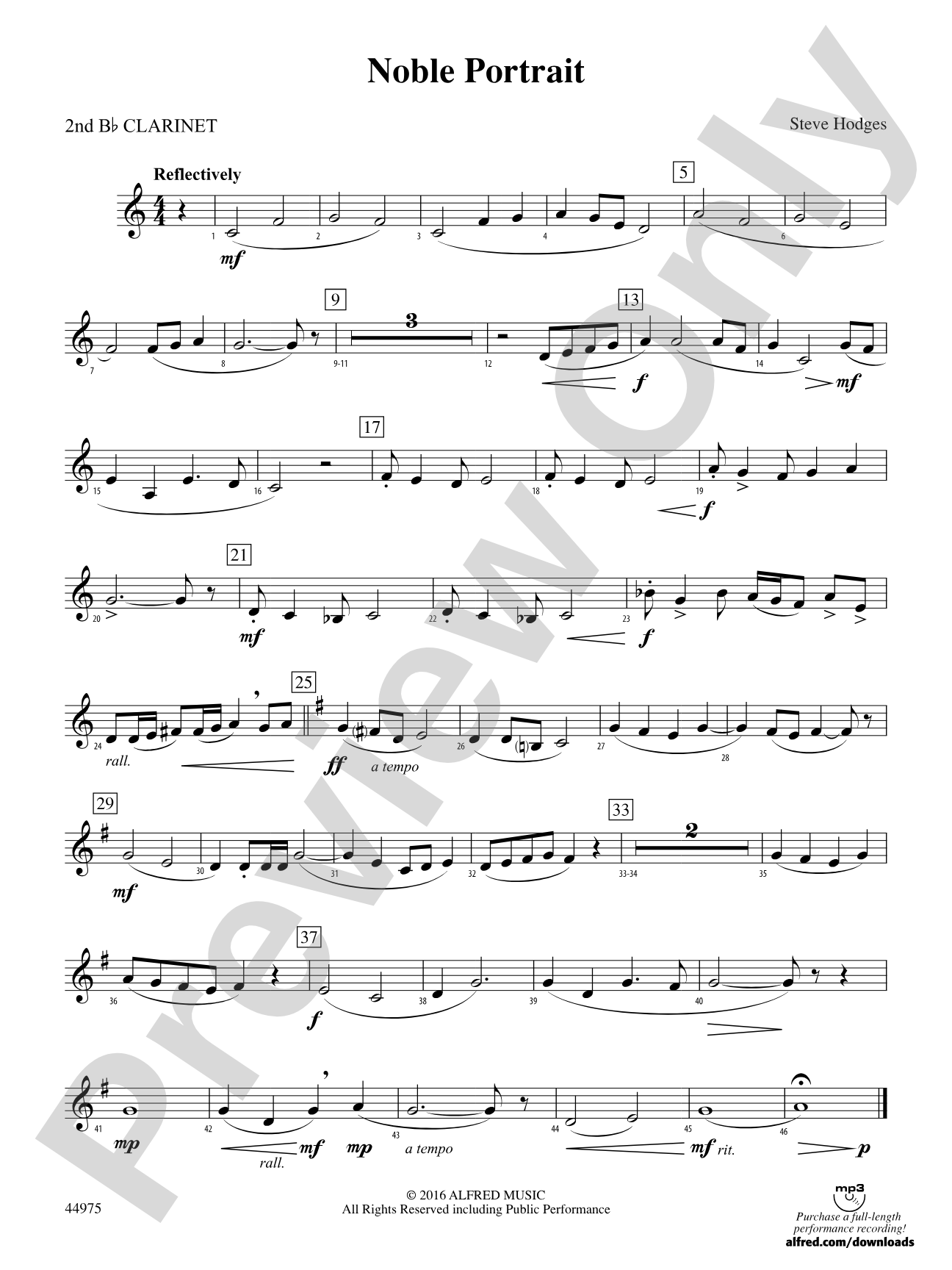 Noble Portrait: 2nd B-flat Clarinet
