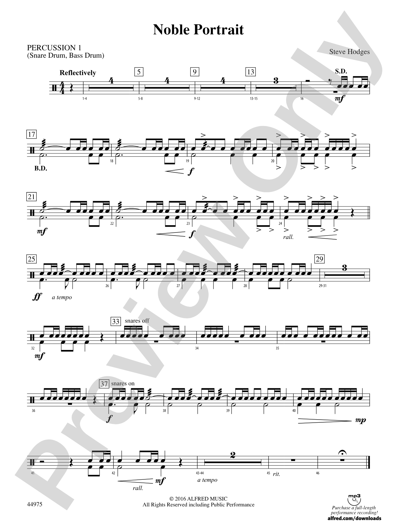 Noble Portrait: 1st Percussion