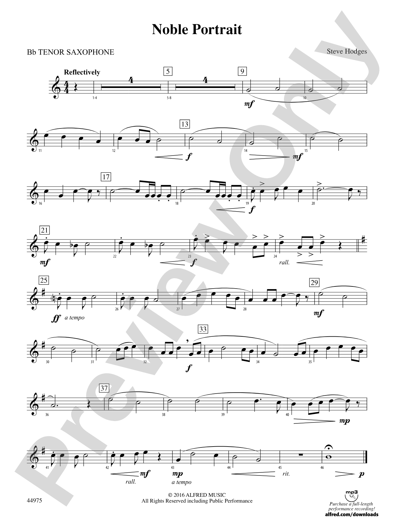 Noble Portrait: B-flat Tenor Saxophone