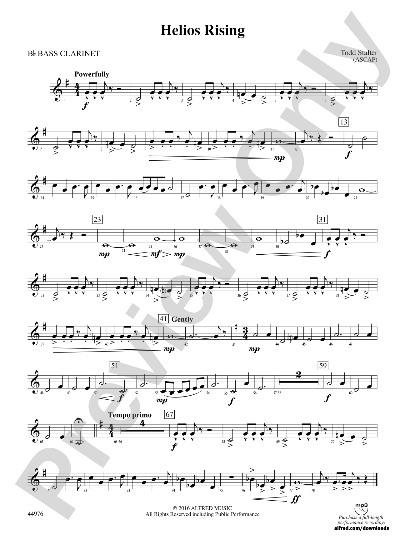 Helios Rising: B-flat Bass Clarinet