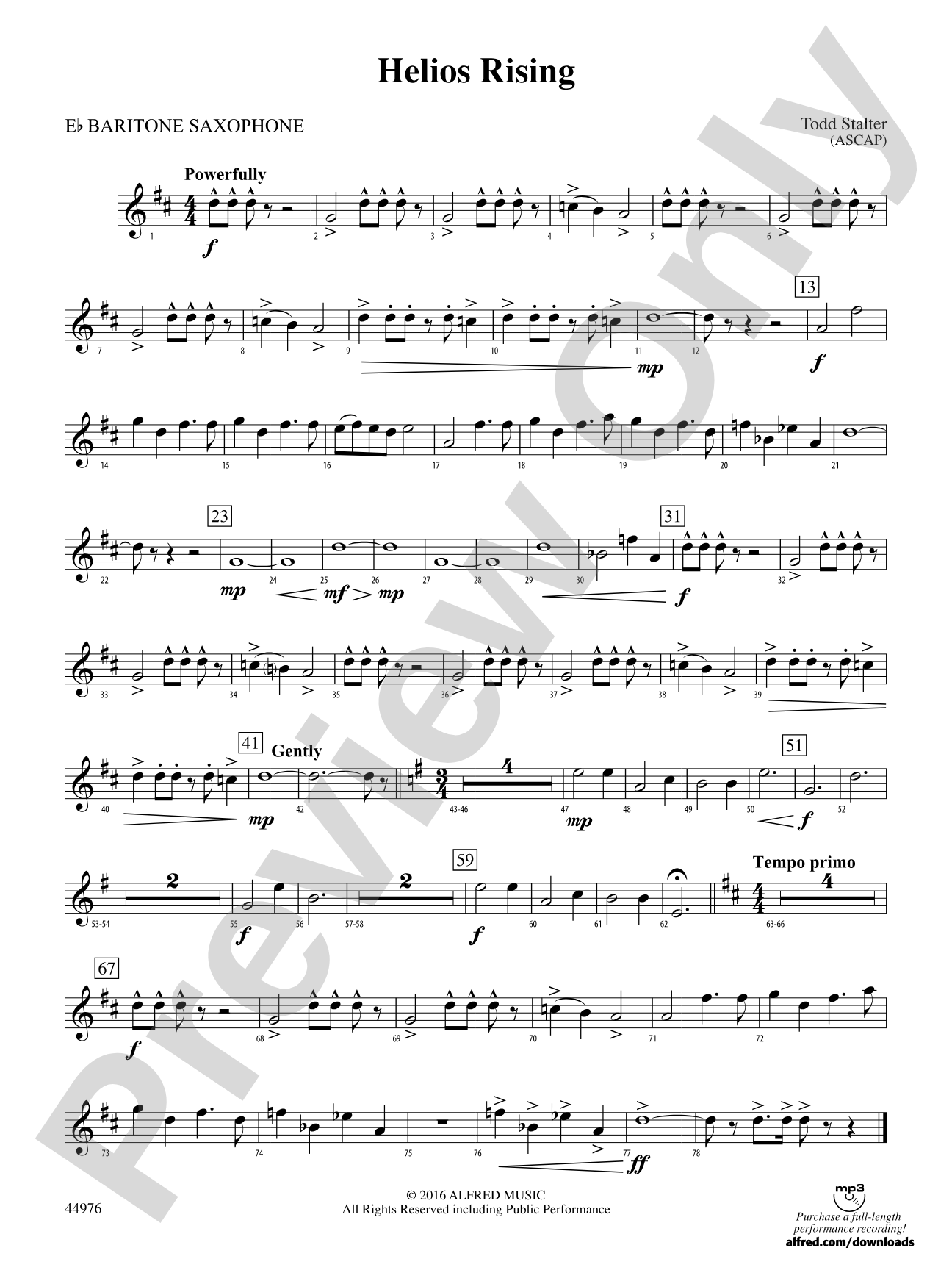 Helios Rising: E-flat Baritone Saxophone