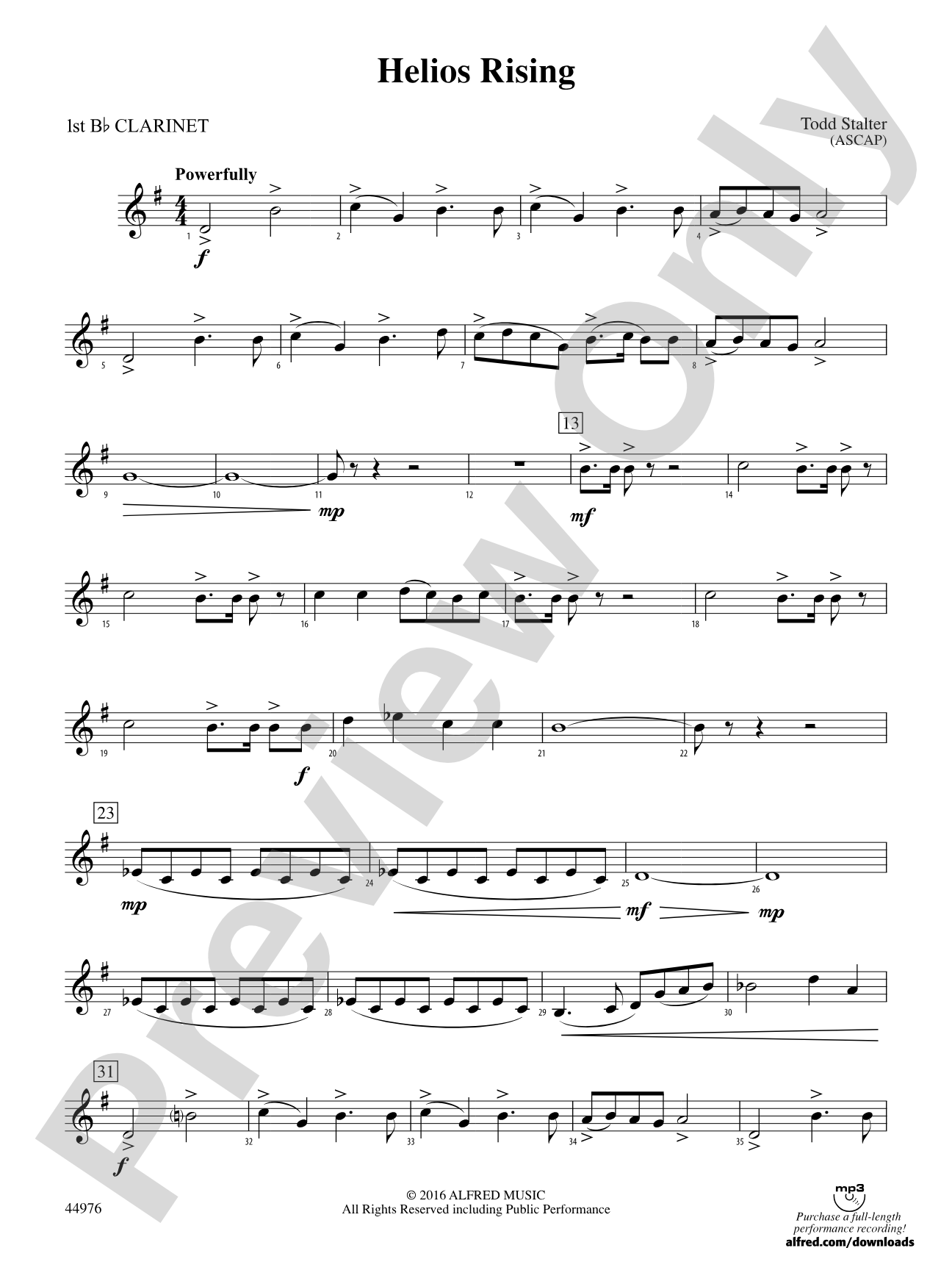 Helios Rising: 1st B-flat Clarinet