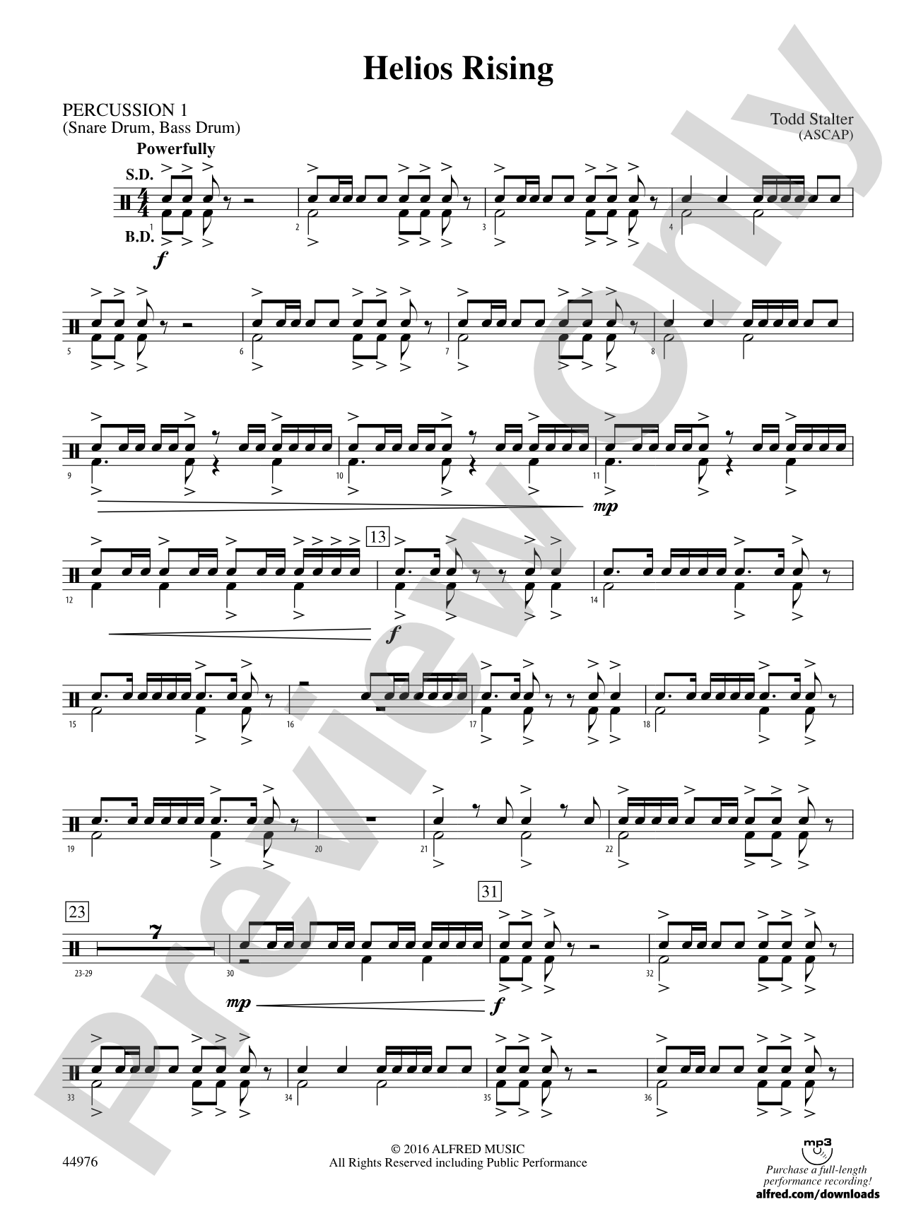 Helios Rising: 1st Percussion