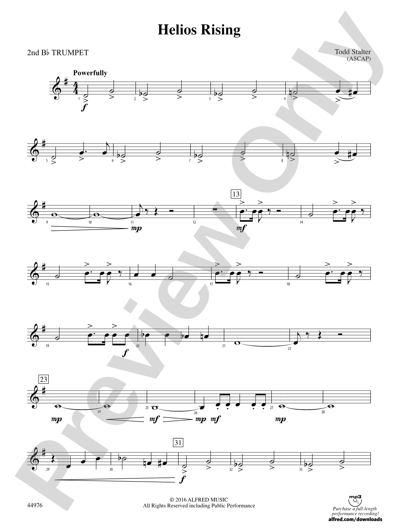 Helios Rising: 2nd B-flat Trumpet
