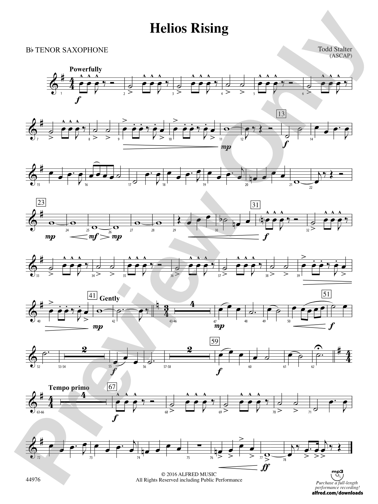 Helios Rising: B-flat Tenor Saxophone
