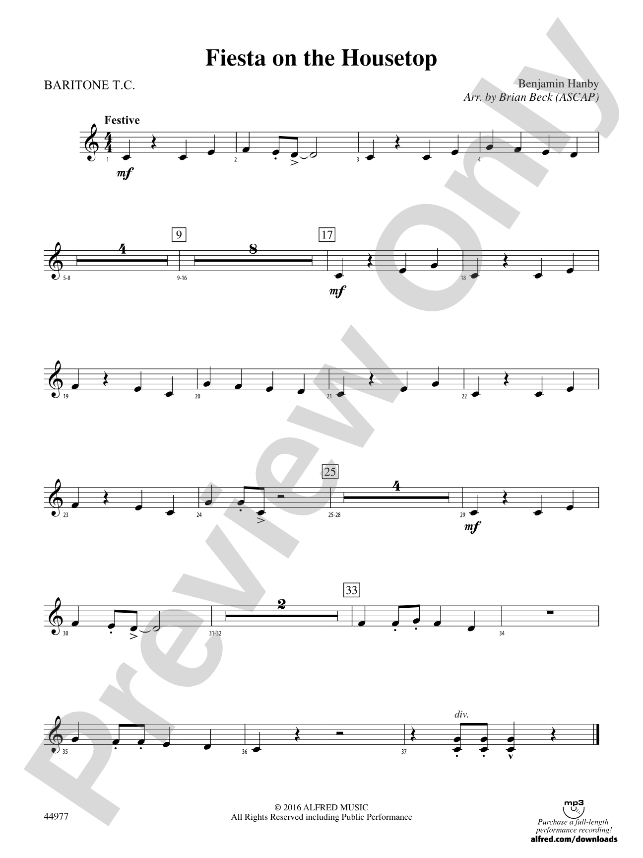 Fiesta on the Housetop: Baritone T.C.