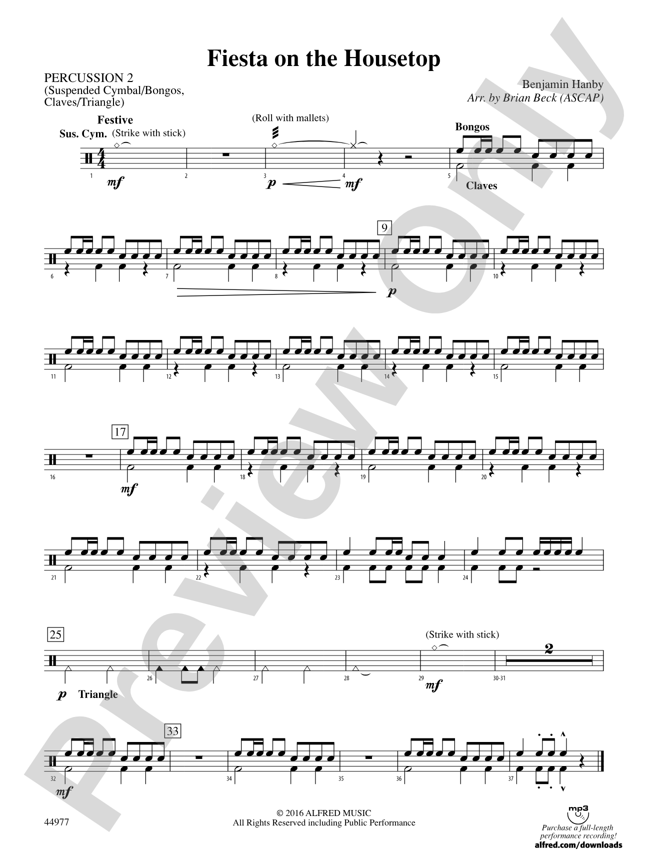 Fiesta on the Housetop: 2nd Percussion