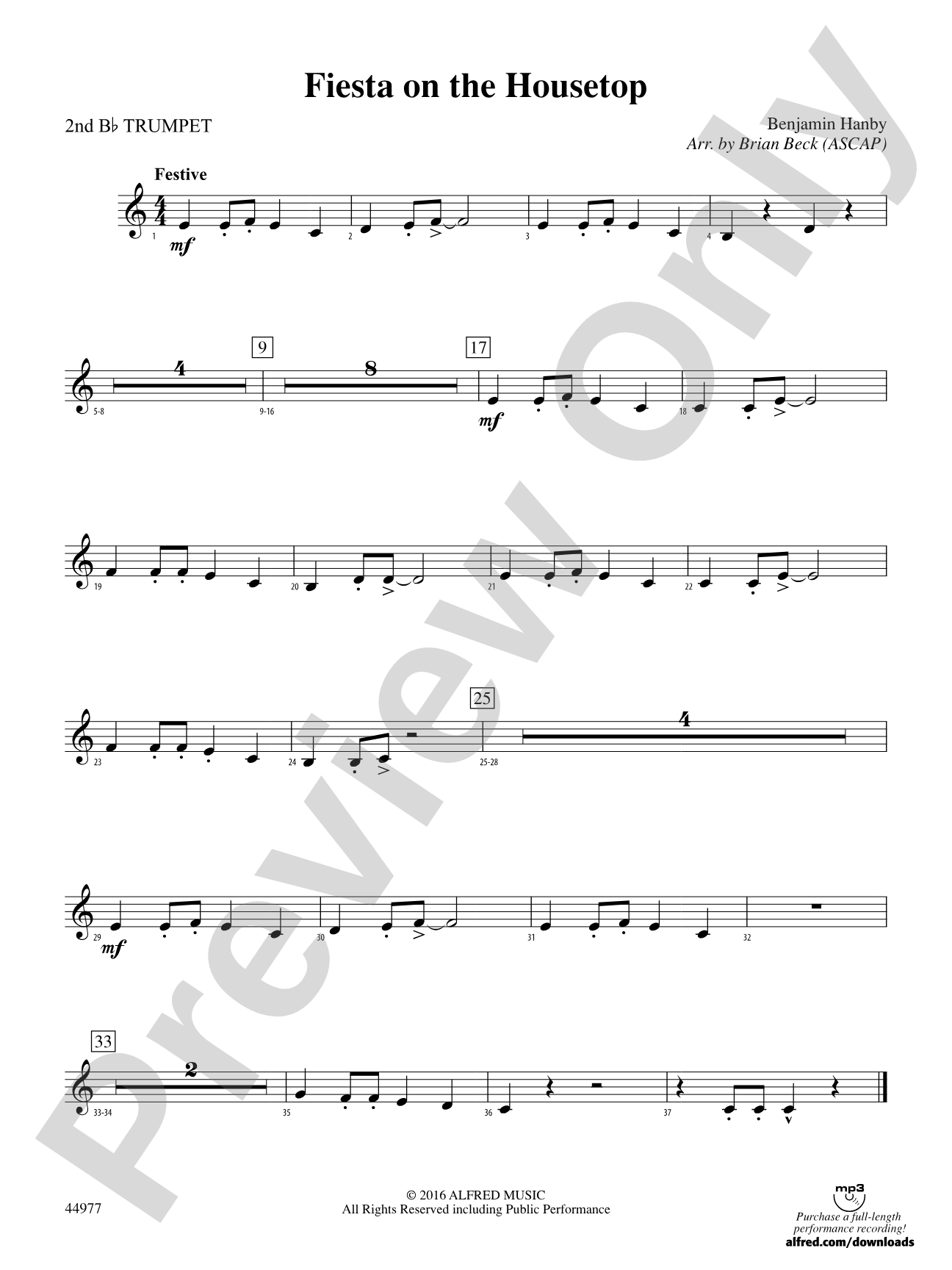 Fiesta on the Housetop: 2nd B-flat Trumpet