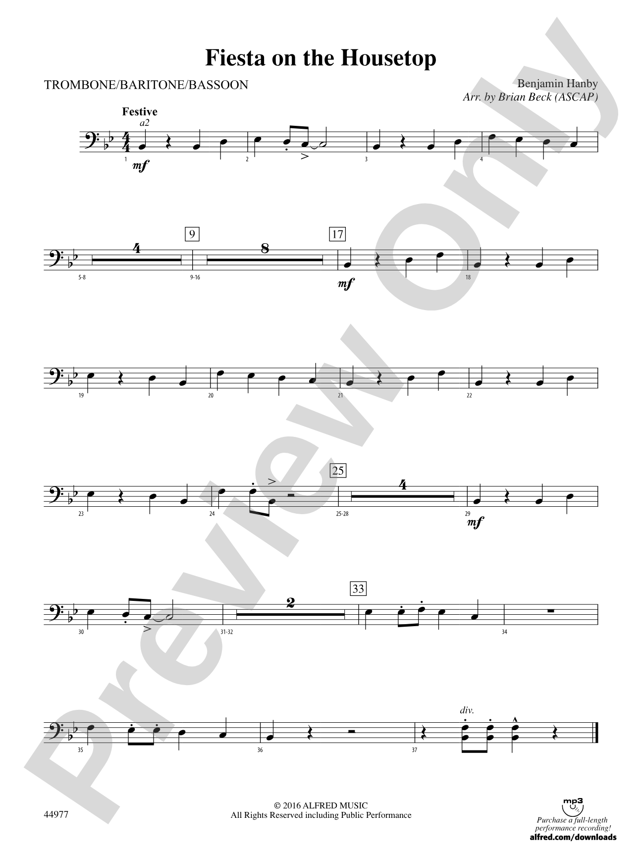 Fiesta on the Housetop: 1st Trombone