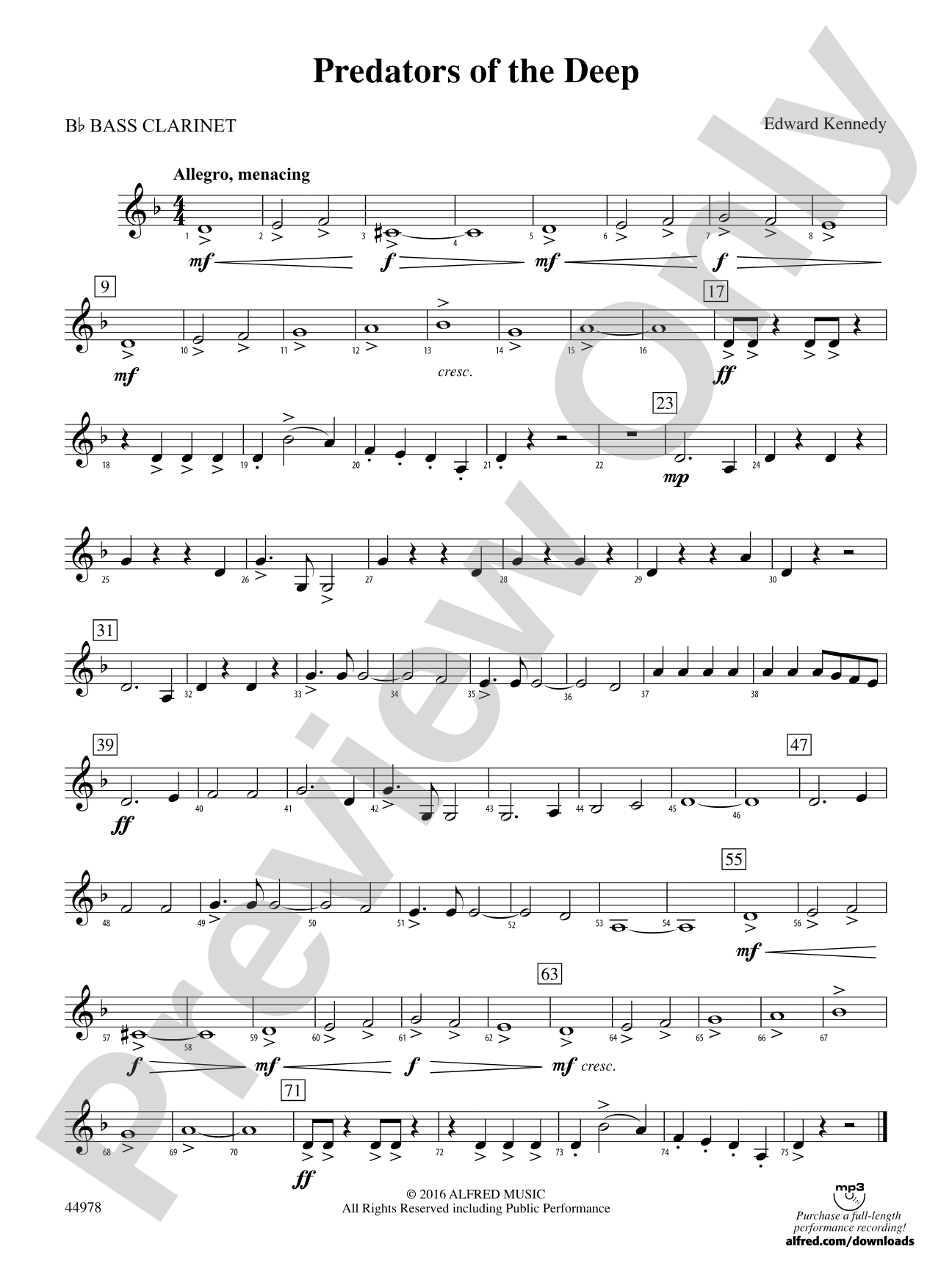 Predators of the Deep: B-flat Bass Clarinet