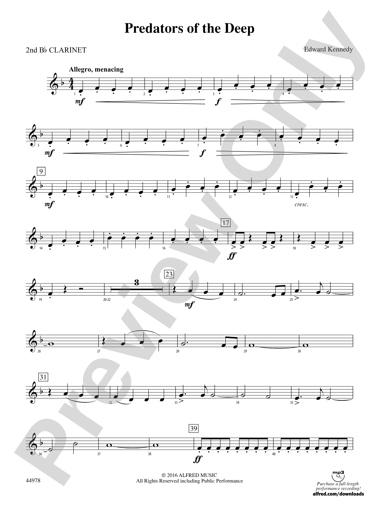 Predators of the Deep: 2nd B-flat Clarinet